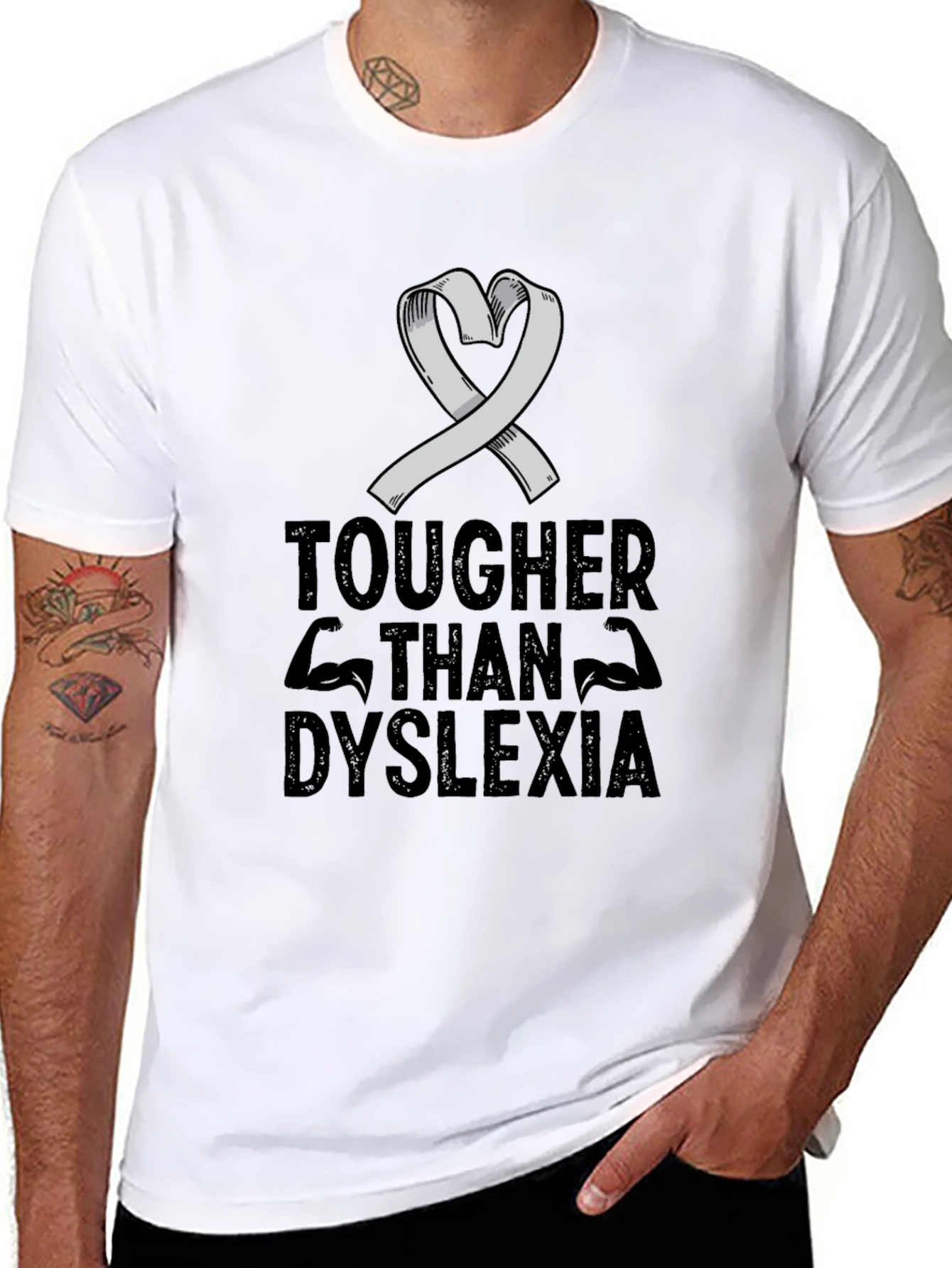 Tougher Than Dyslexia Awareness Ribbon T-Shirt