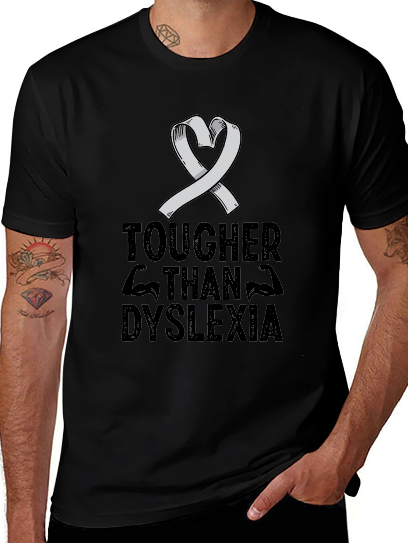 Tougher Than Dyslexia Awareness Ribbon T-Shirt