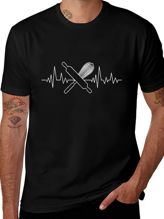 Baking Lifebeat T-Shirt - Rolling Pin & Whisk Design