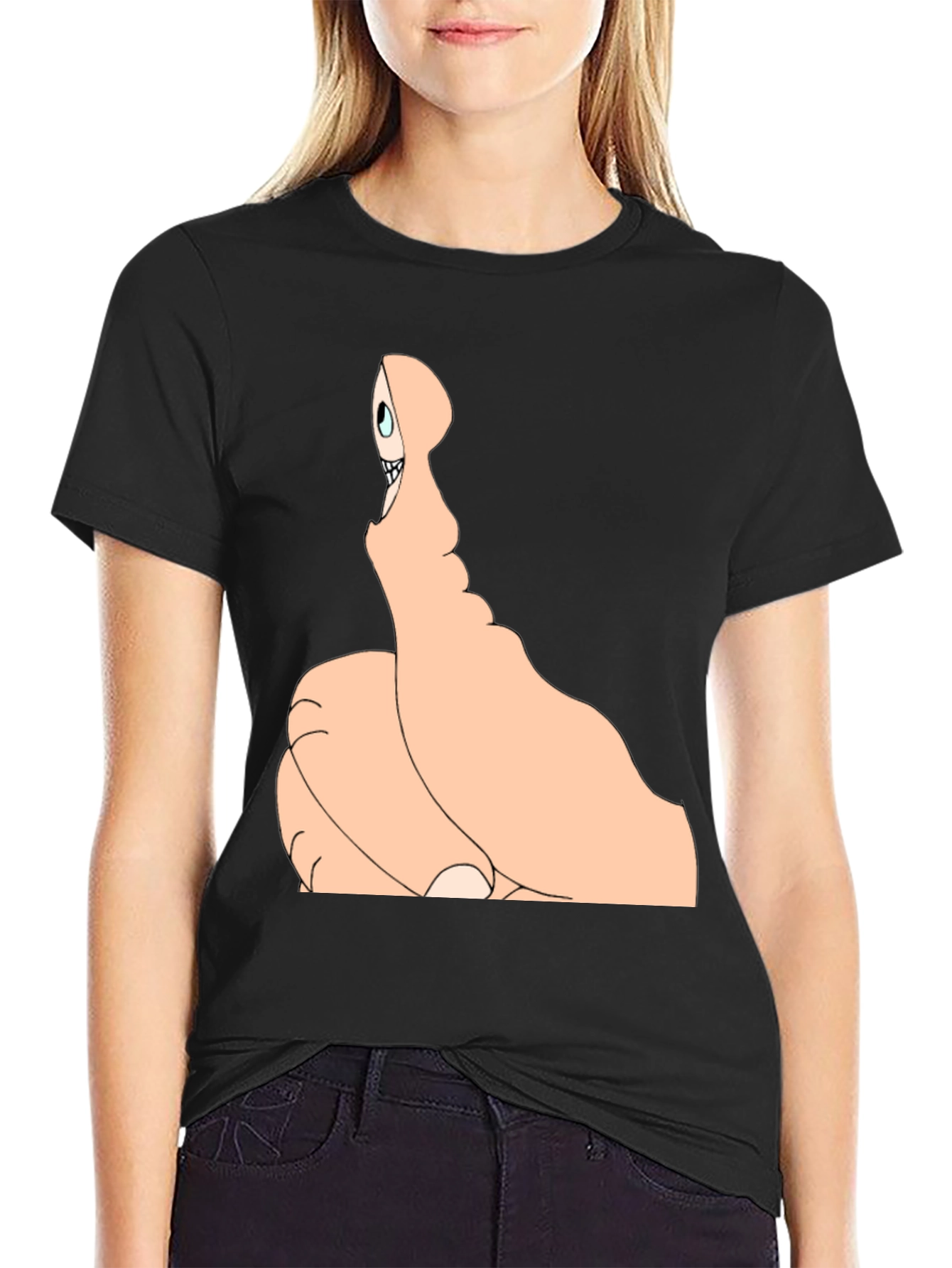Thumbs Up Skeleton Black T-Shirt