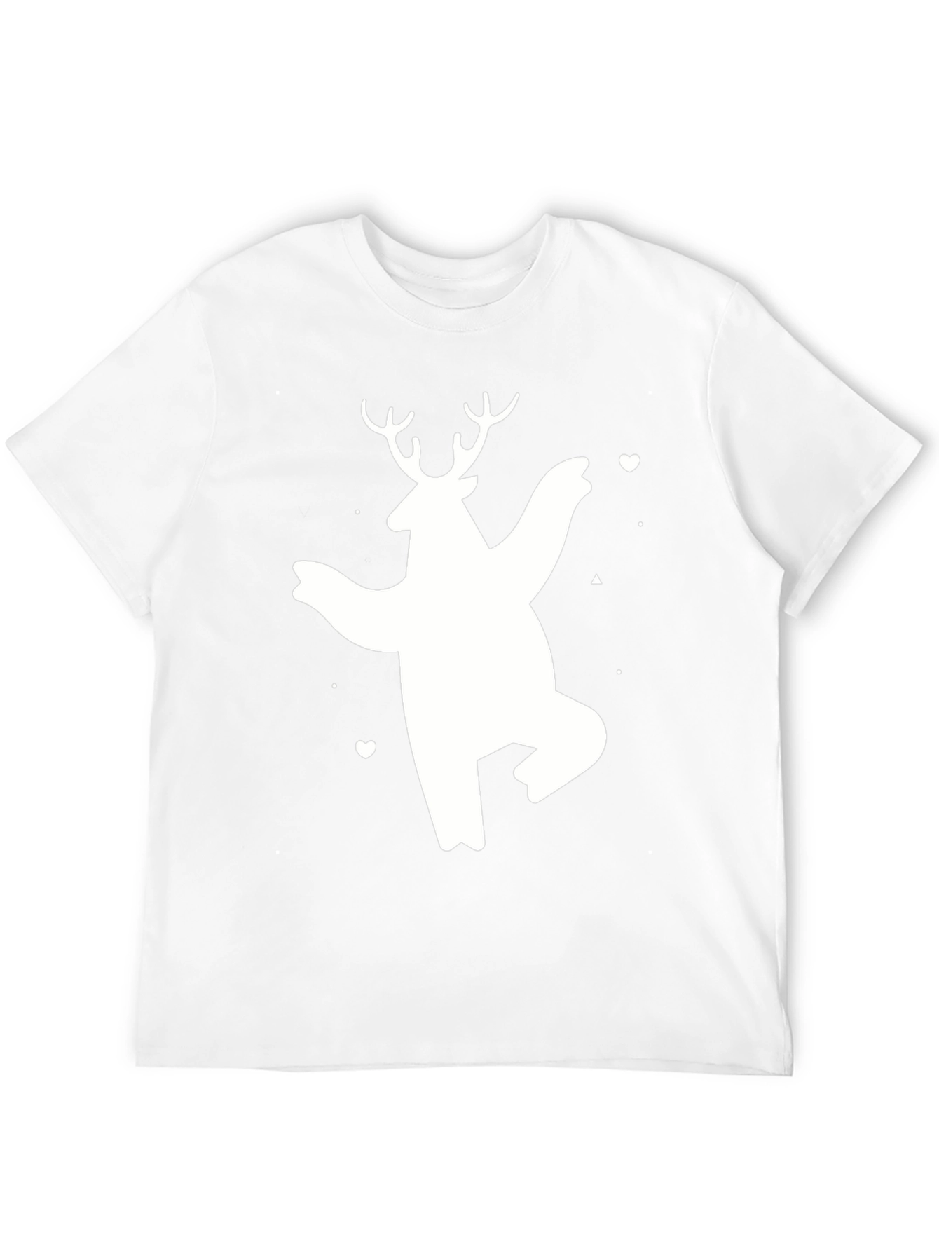 Bear Deer Graphic Tee - Black Cotton Casual T-Shirt