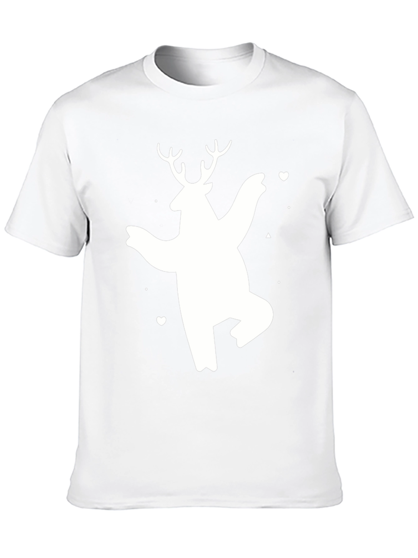 Bear Deer Graphic Tee - Black Cotton Casual T-Shirt
