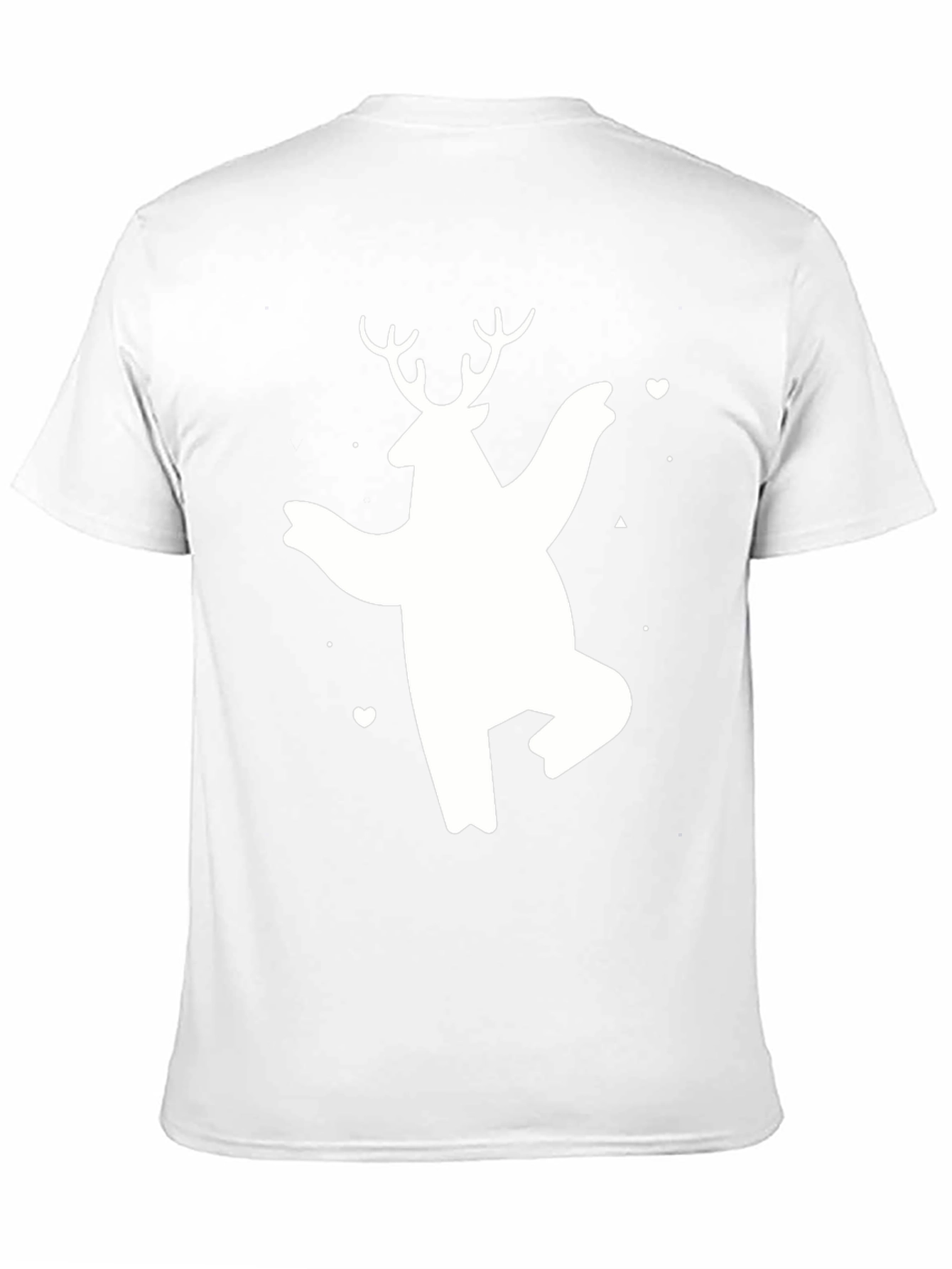 Bear Deer Graphic Tee - Black Cotton Casual T-Shirt