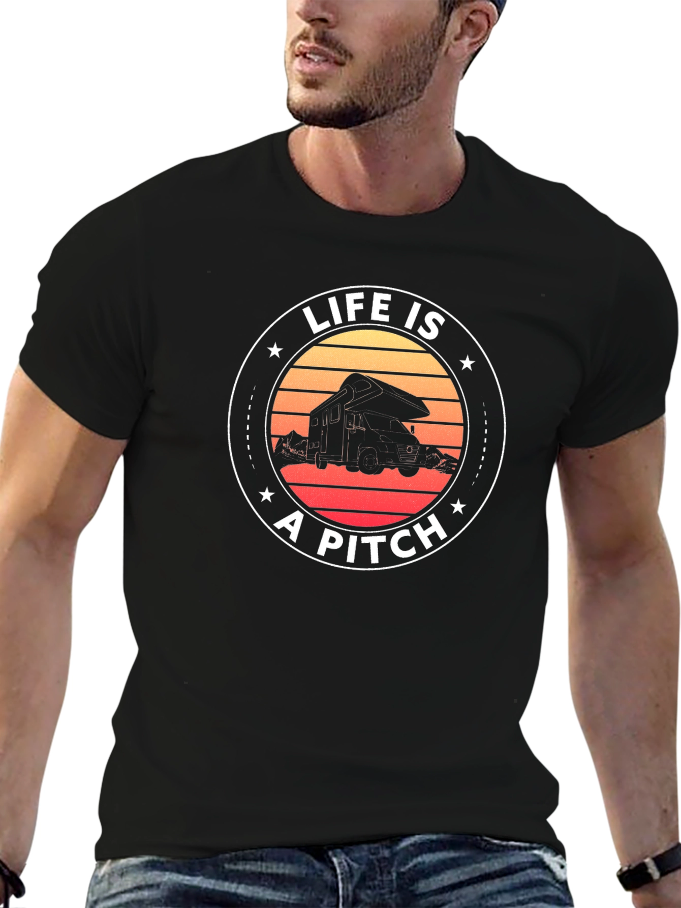 Life Is a Pitch Camping T-Shirt