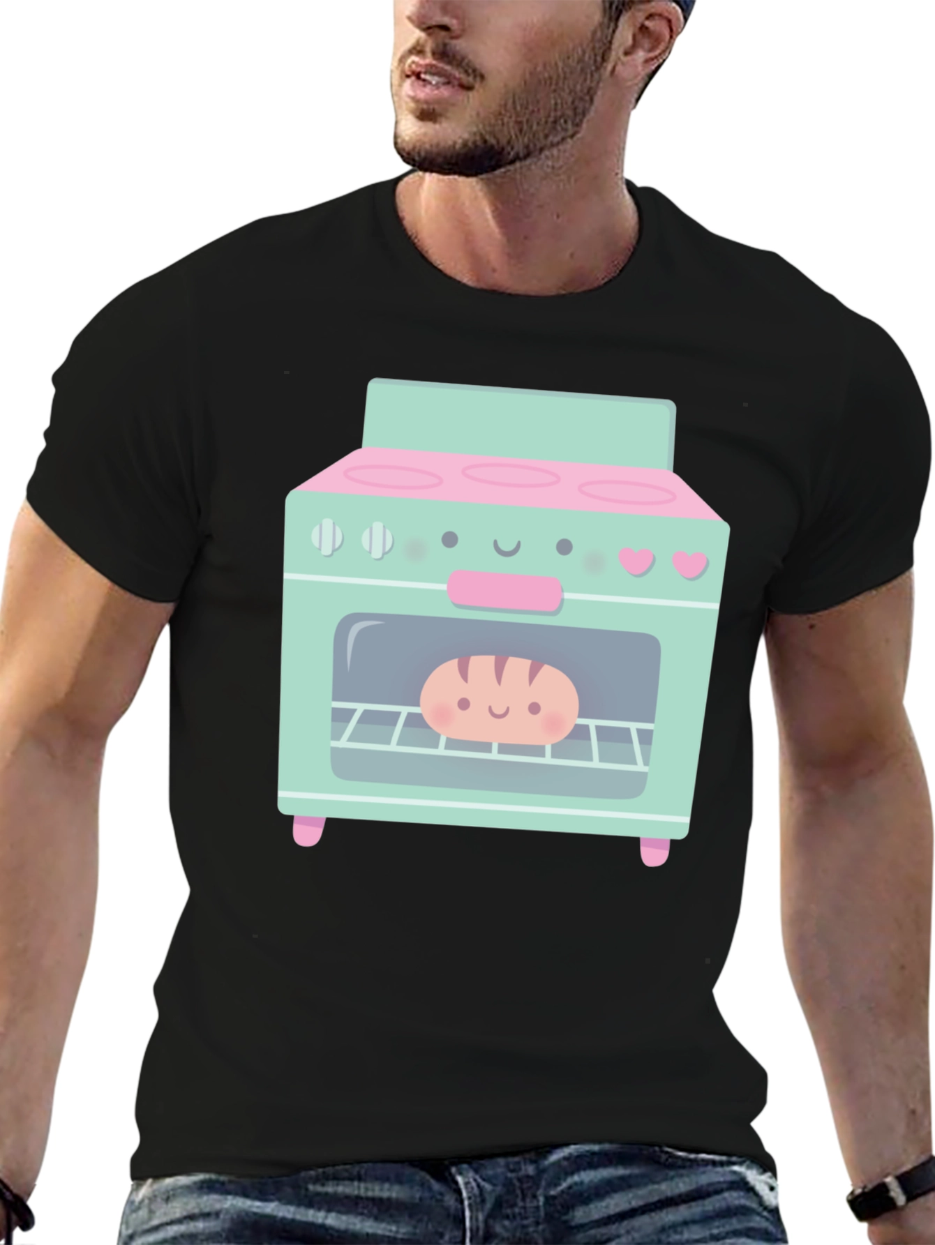 Cute Cartoon Oven Graphic T-Shirt