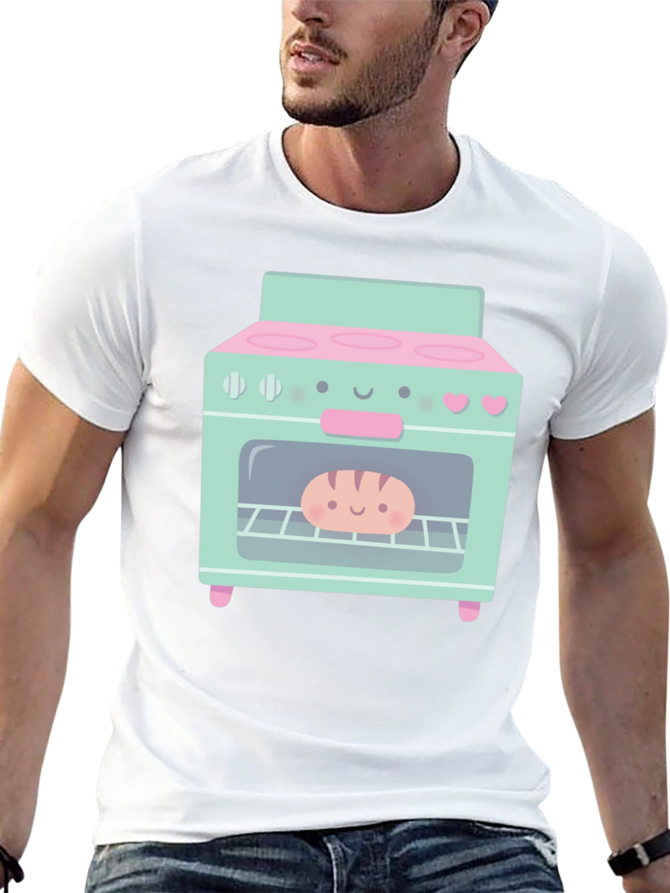 Cute Cartoon Oven Graphic T-Shirt