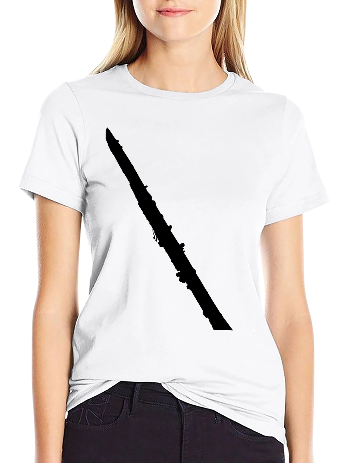 Black Clarinet Graphic Tee - Musician Style