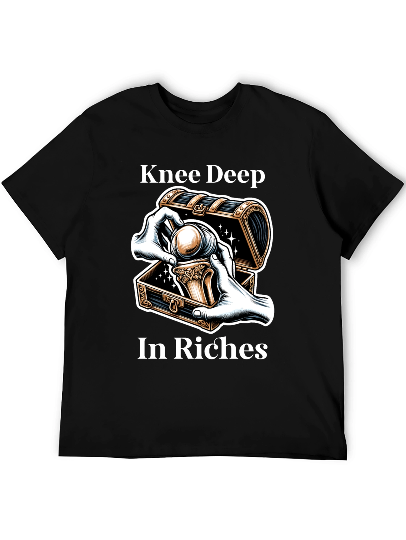 Knee Deep in Riches Black Graphic Tee