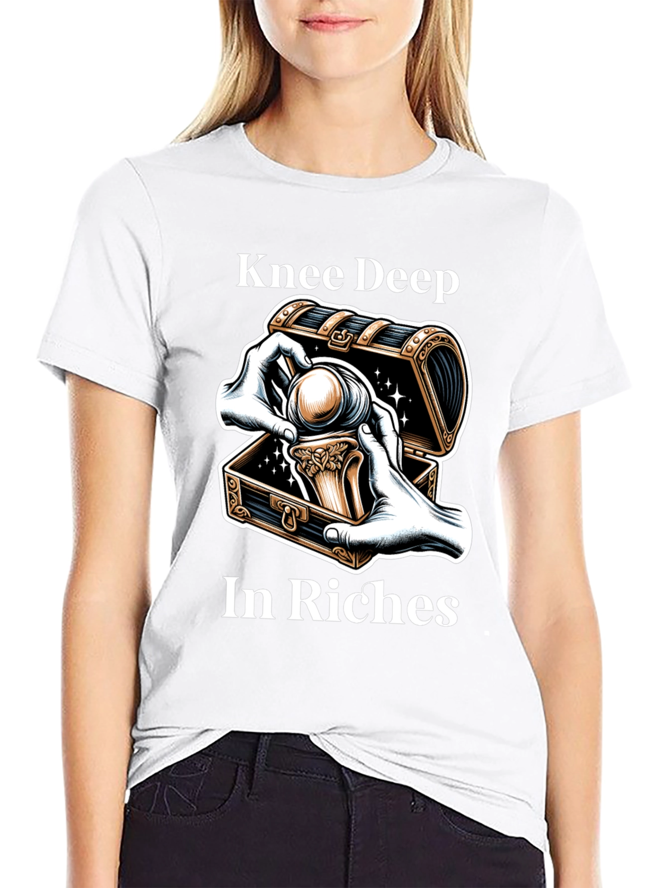 Knee Deep in Riches Black Graphic Tee
