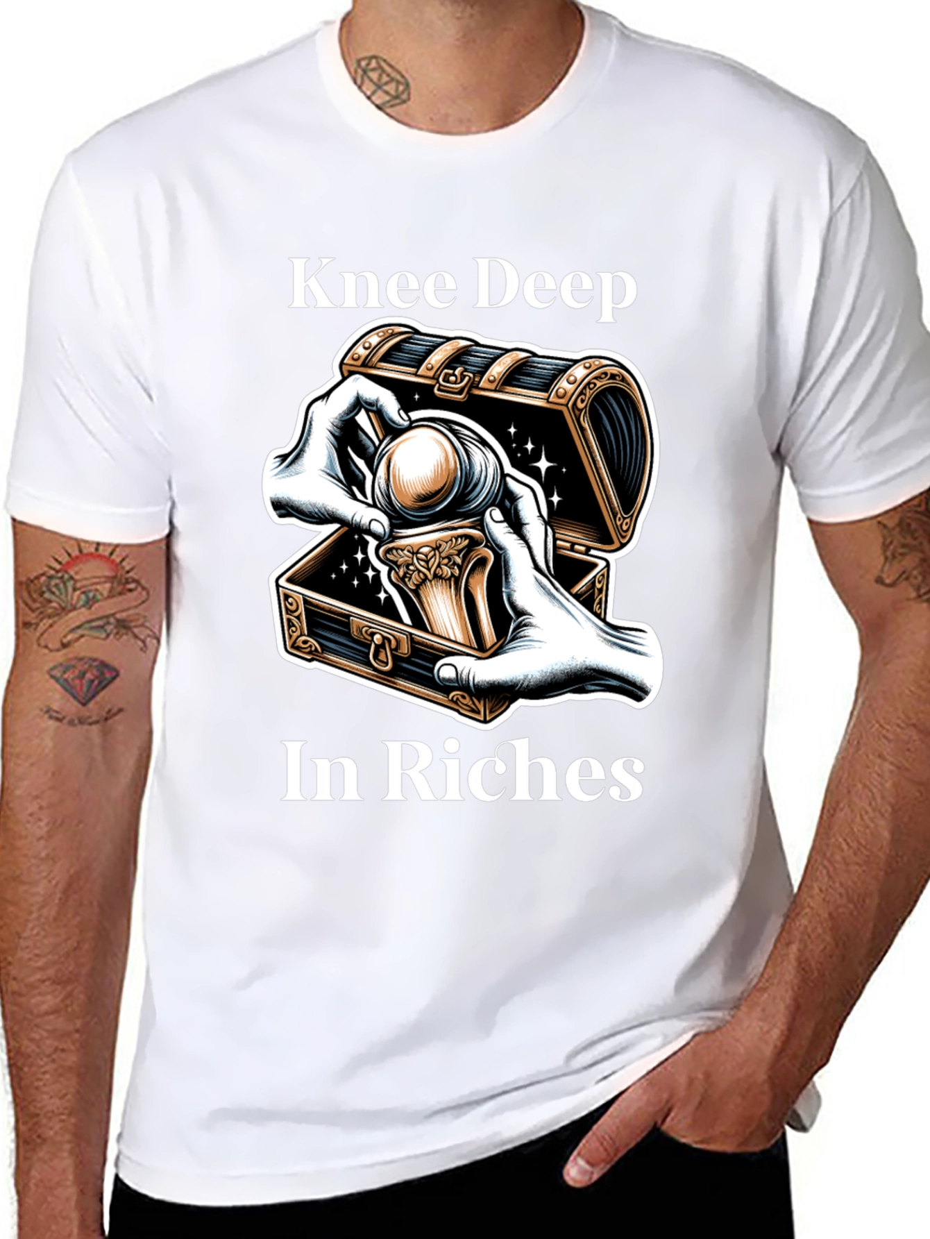 Knee Deep in Riches Black Graphic Tee