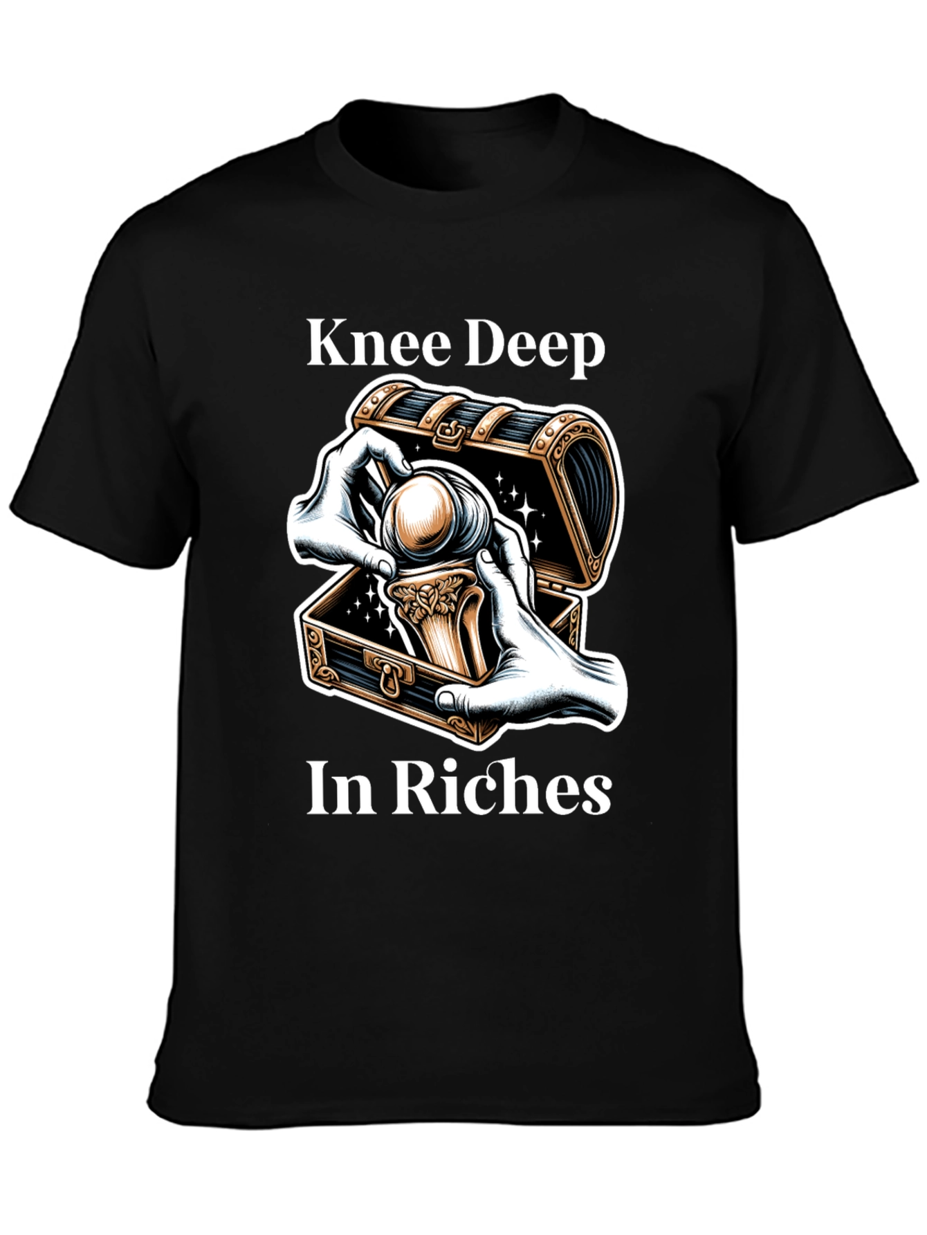 Knee Deep in Riches Black Graphic Tee