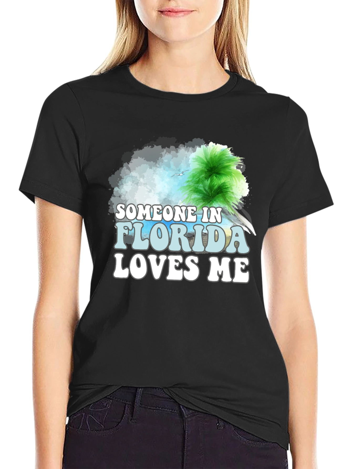 Someone in Florida Loves Me Black T-Shirt