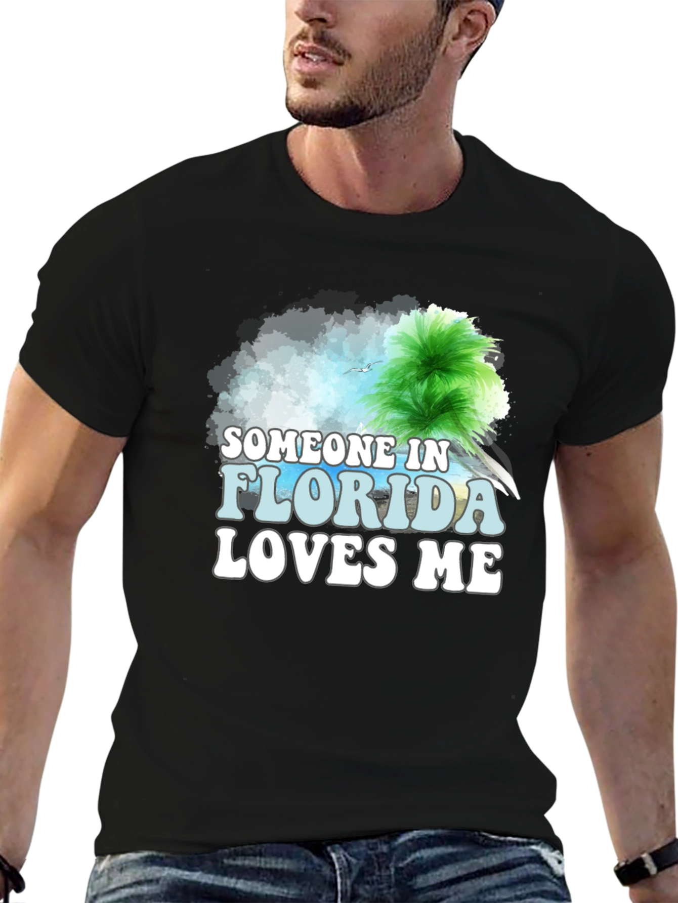 Someone in Florida Loves Me Black T-Shirt