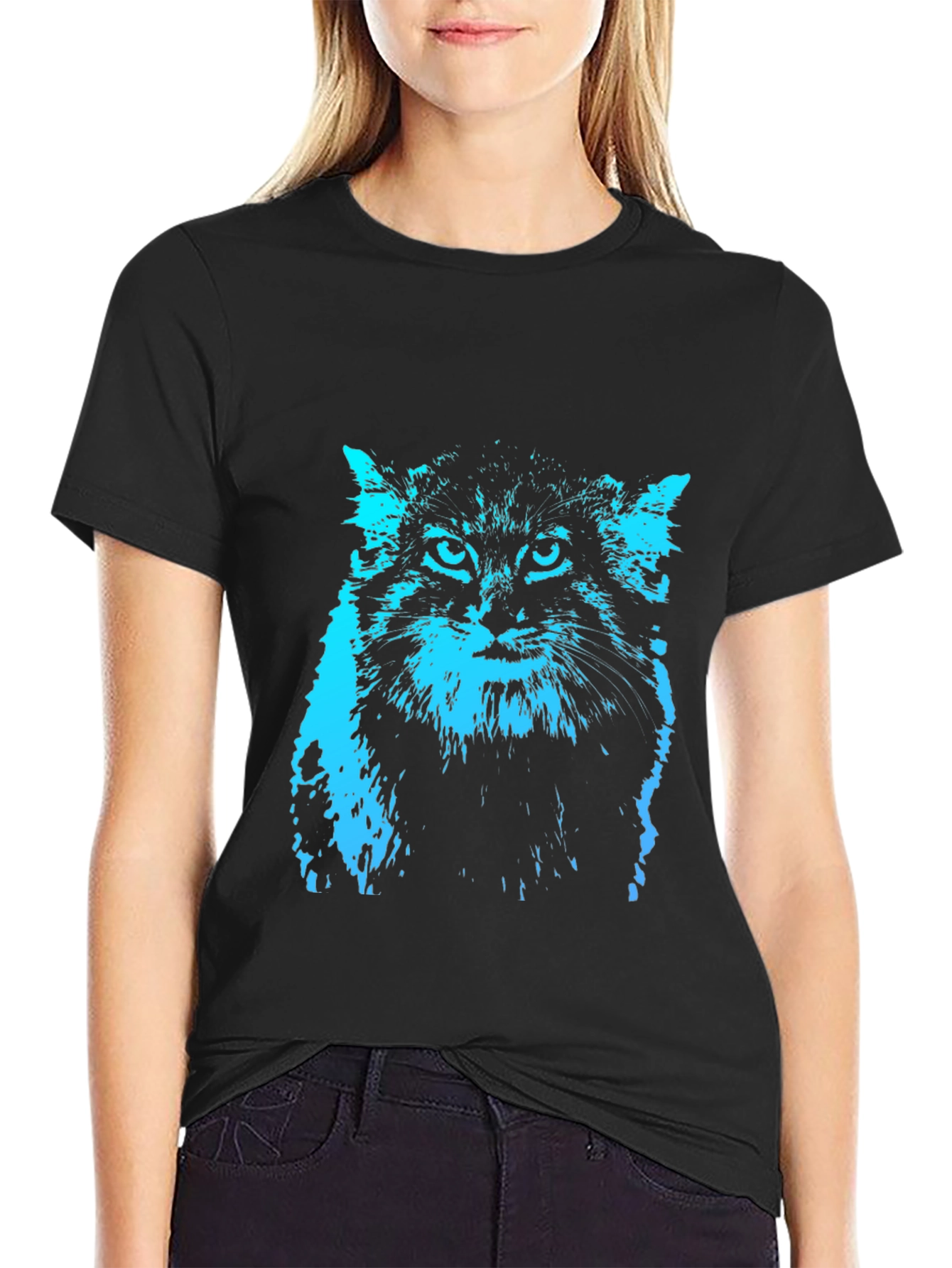 Cool Cat Graphic Tee - Black T-Shirt