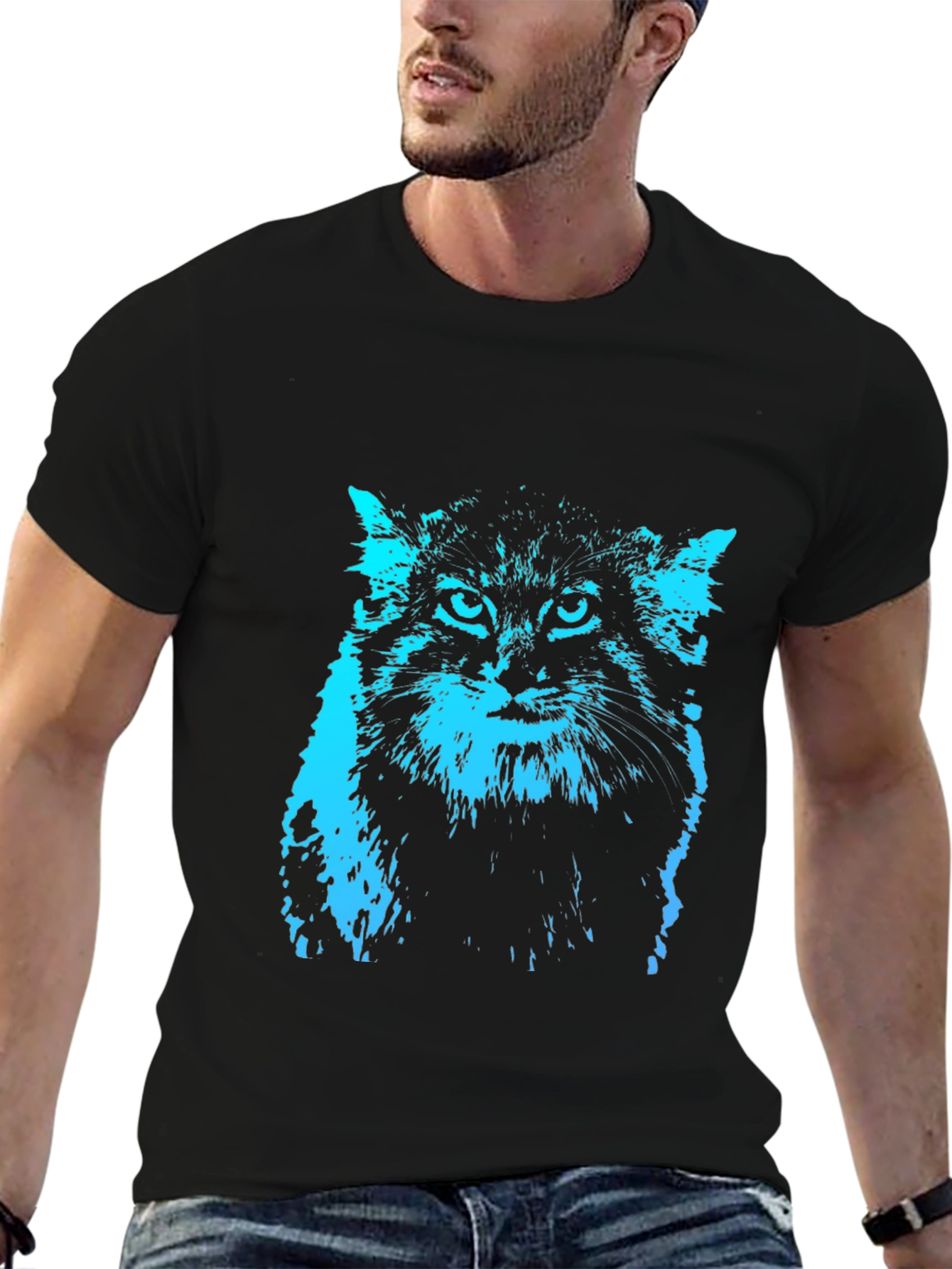Cool Cat Graphic Tee - Black T-Shirt