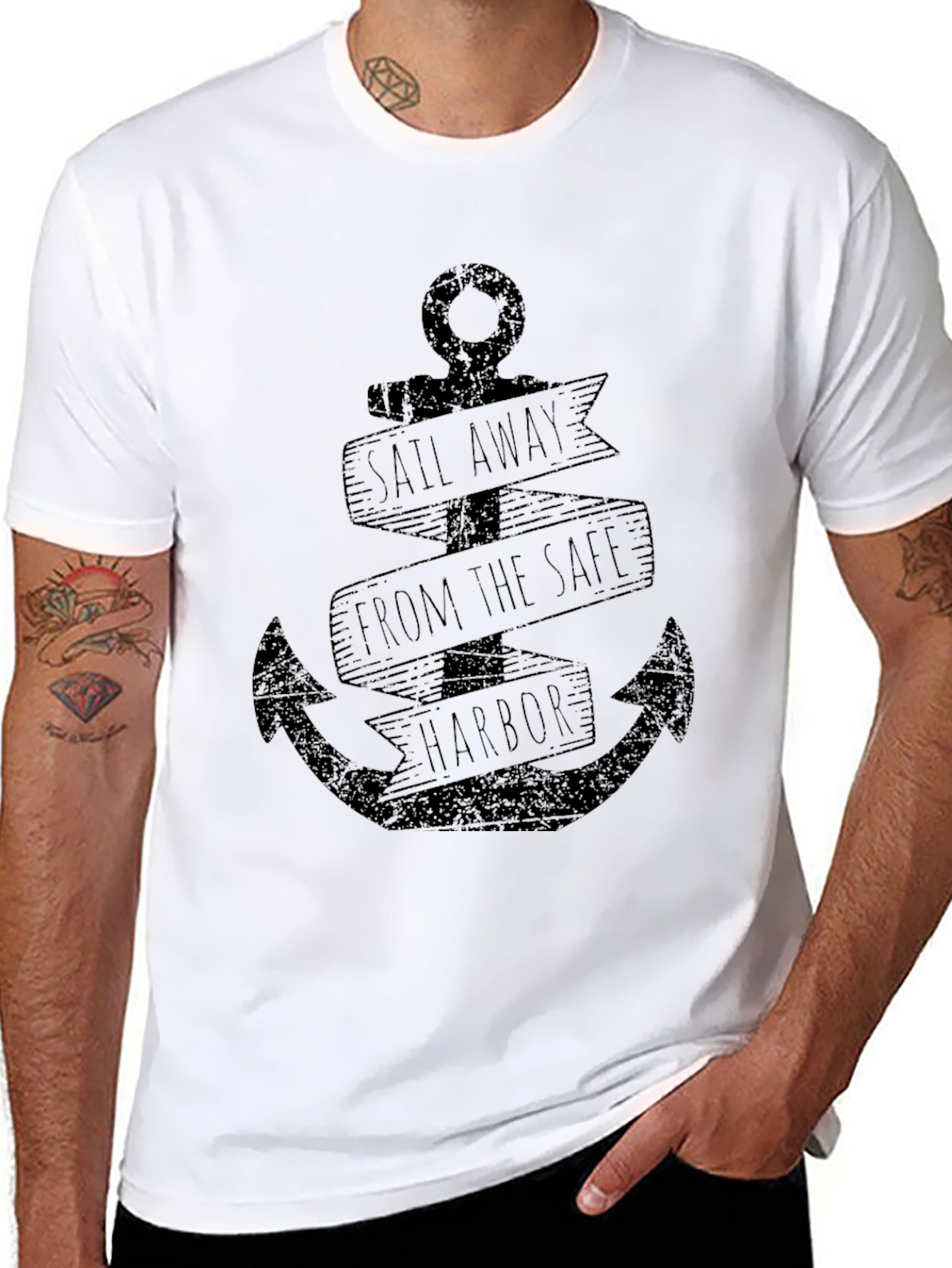 Sail Away Anchor Graphic T-Shirt