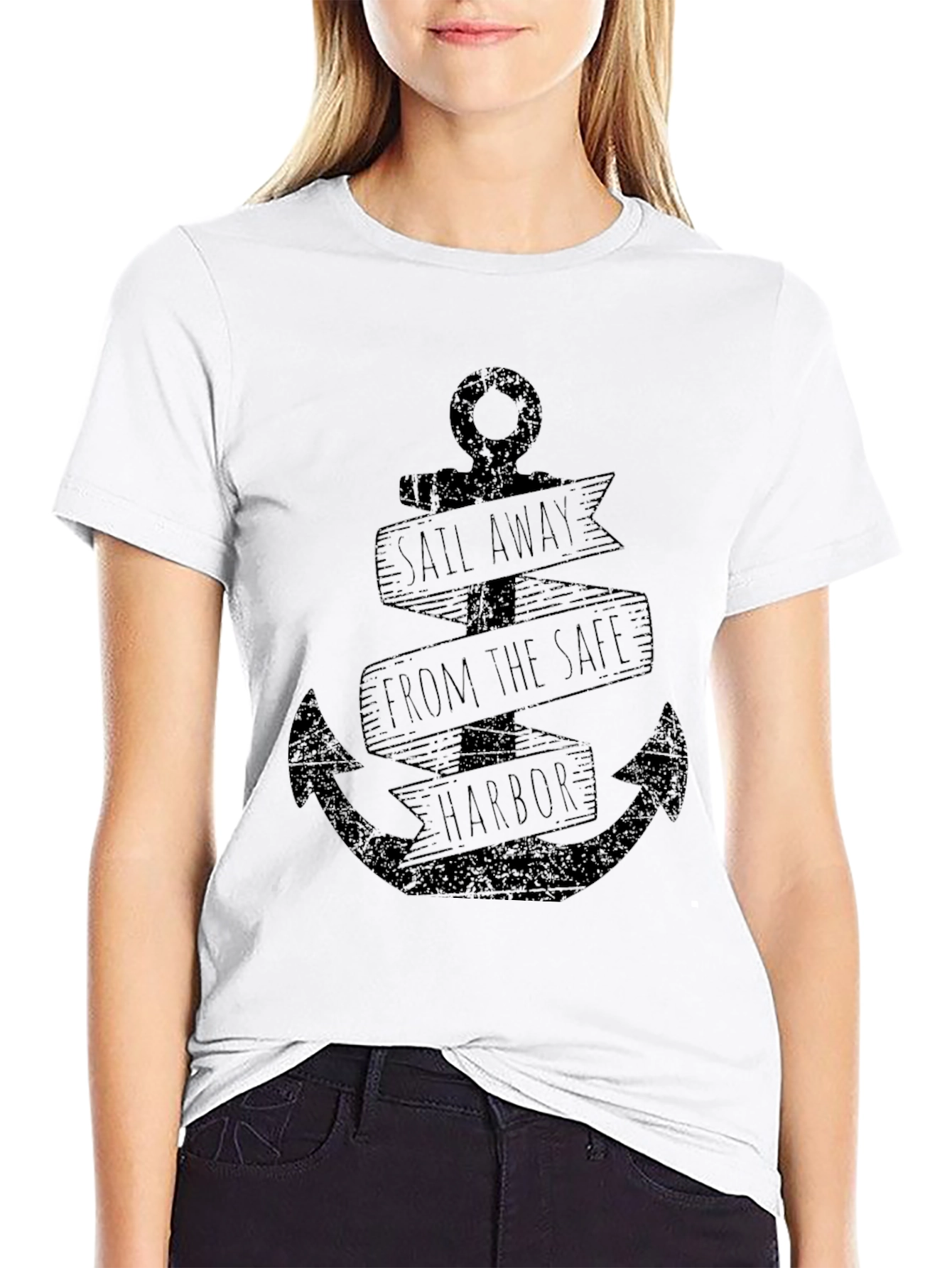 Sail Away Anchor Graphic T-Shirt