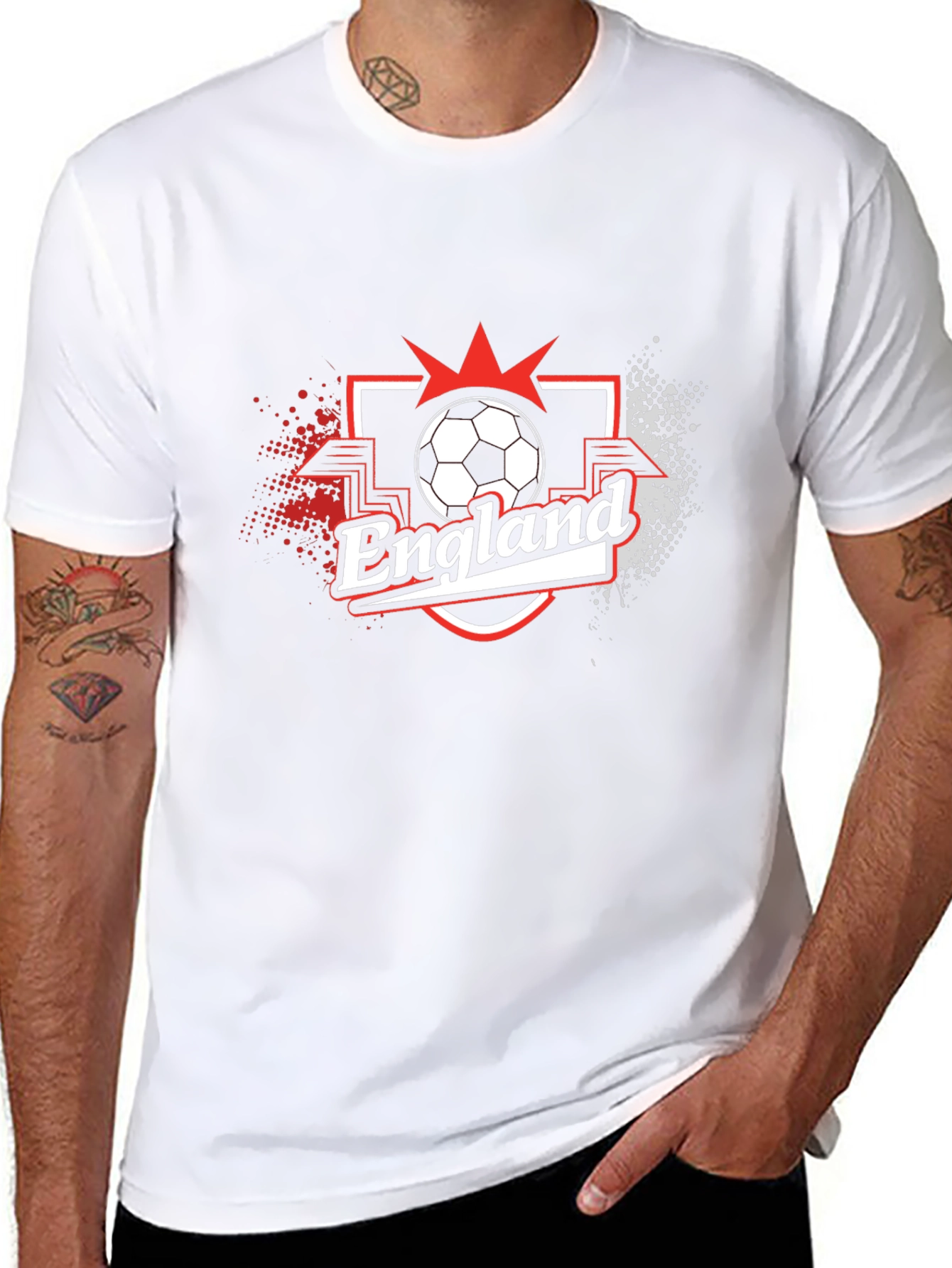 England Soccer Graphic T-Shirt - Black