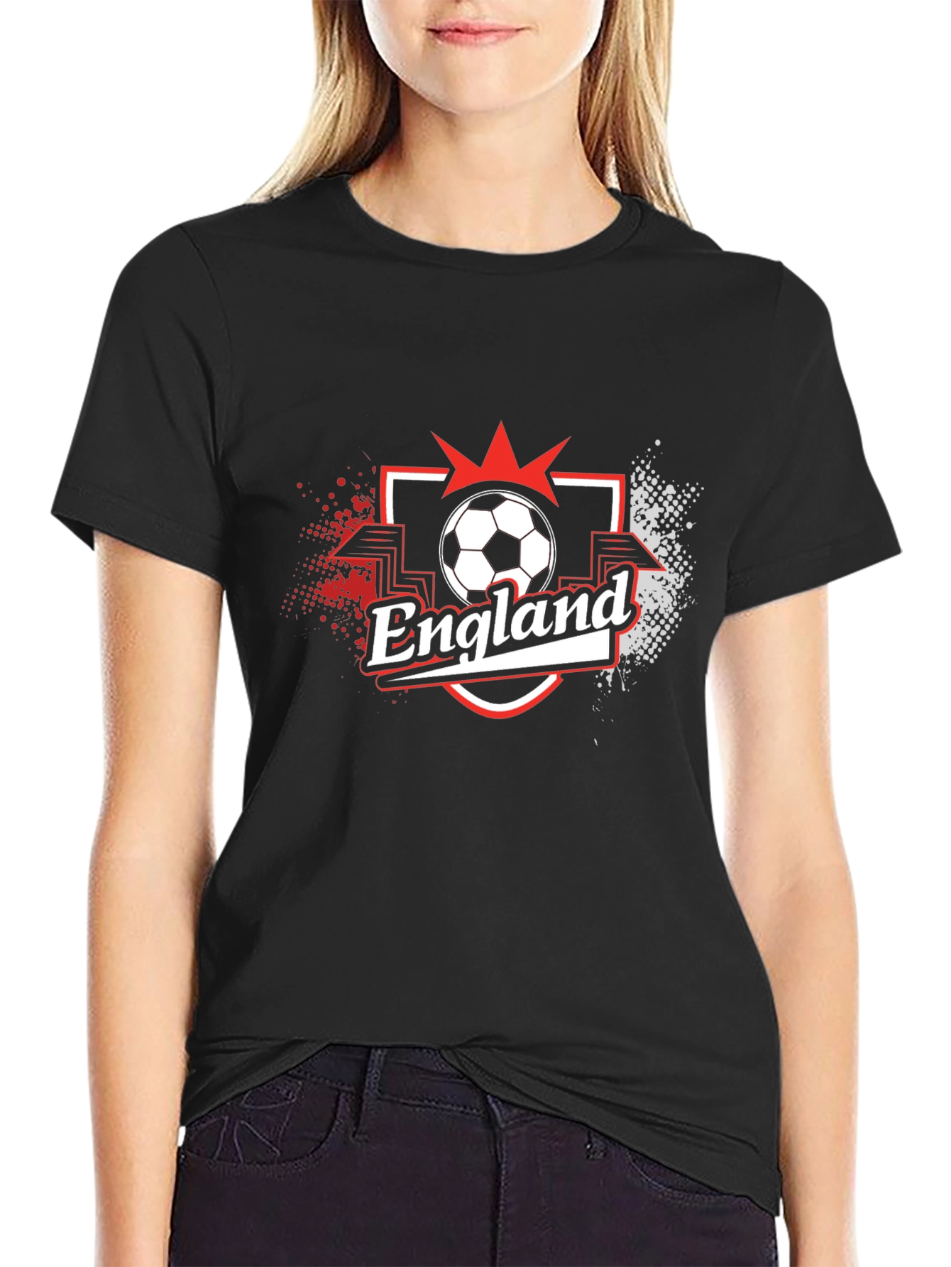 England Soccer Graphic T-Shirt - Black