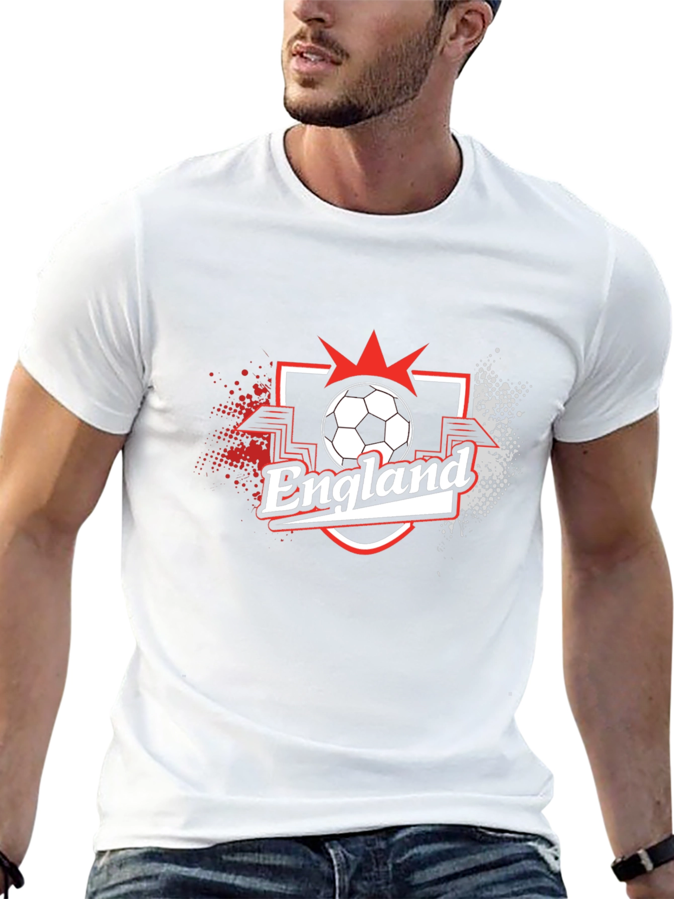 England Soccer Graphic T-Shirt - Black