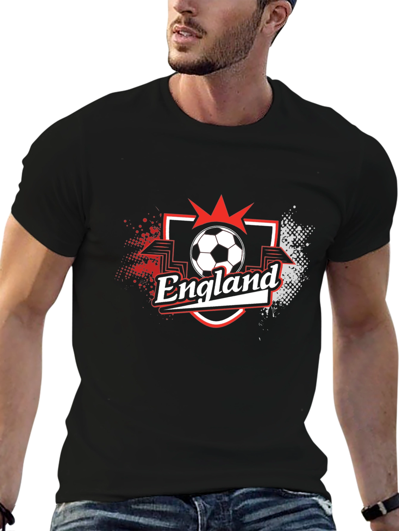 England Soccer Graphic T-Shirt - Black