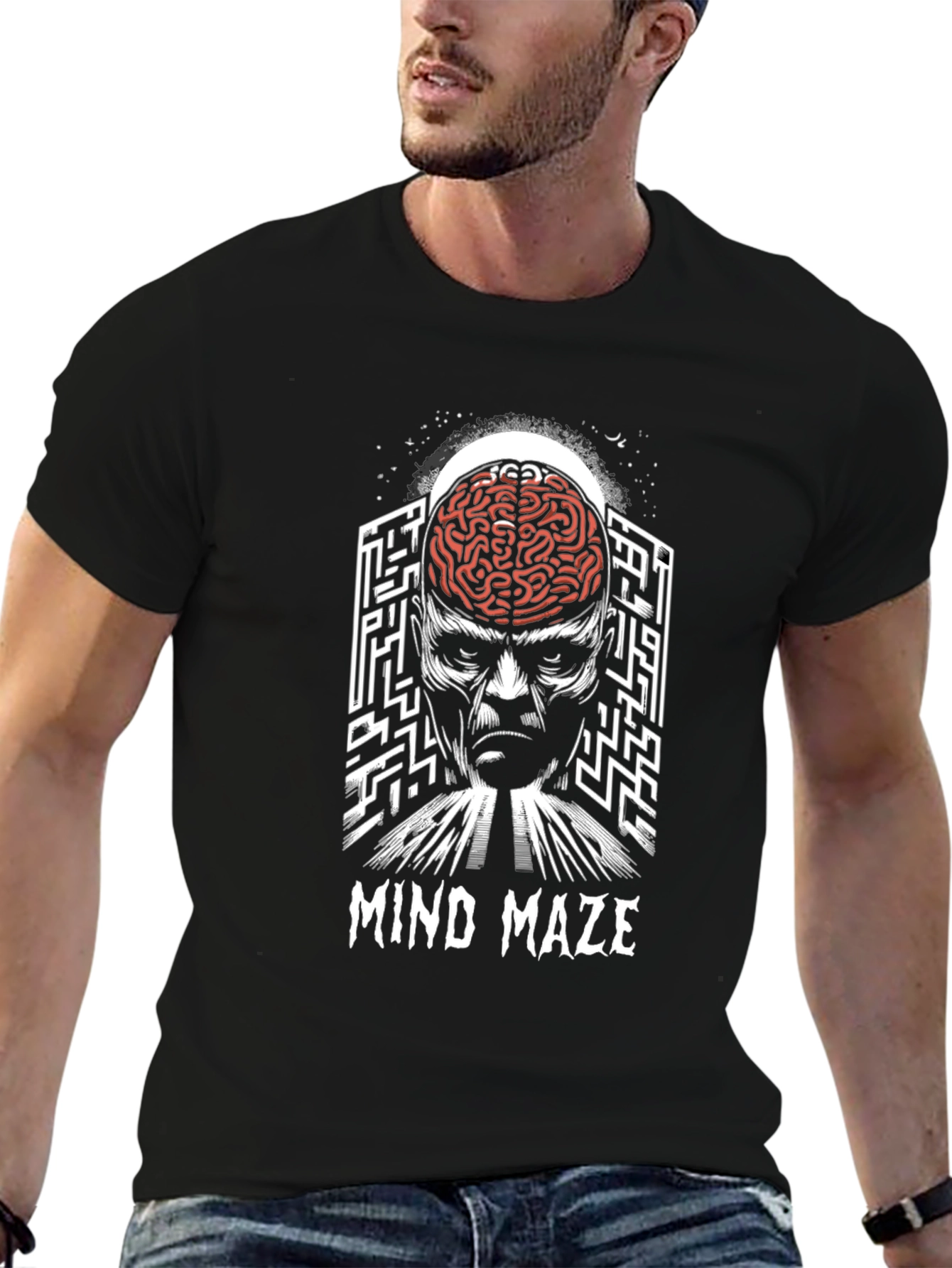 Mind Maze Graphic T-Shirt - Brain Teaser Tee