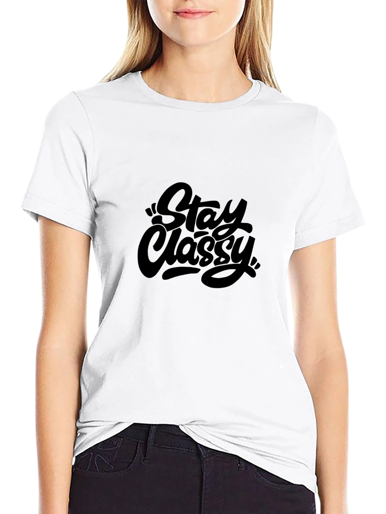 Stay Classy Black Graphic Tee - Stylish Comfort