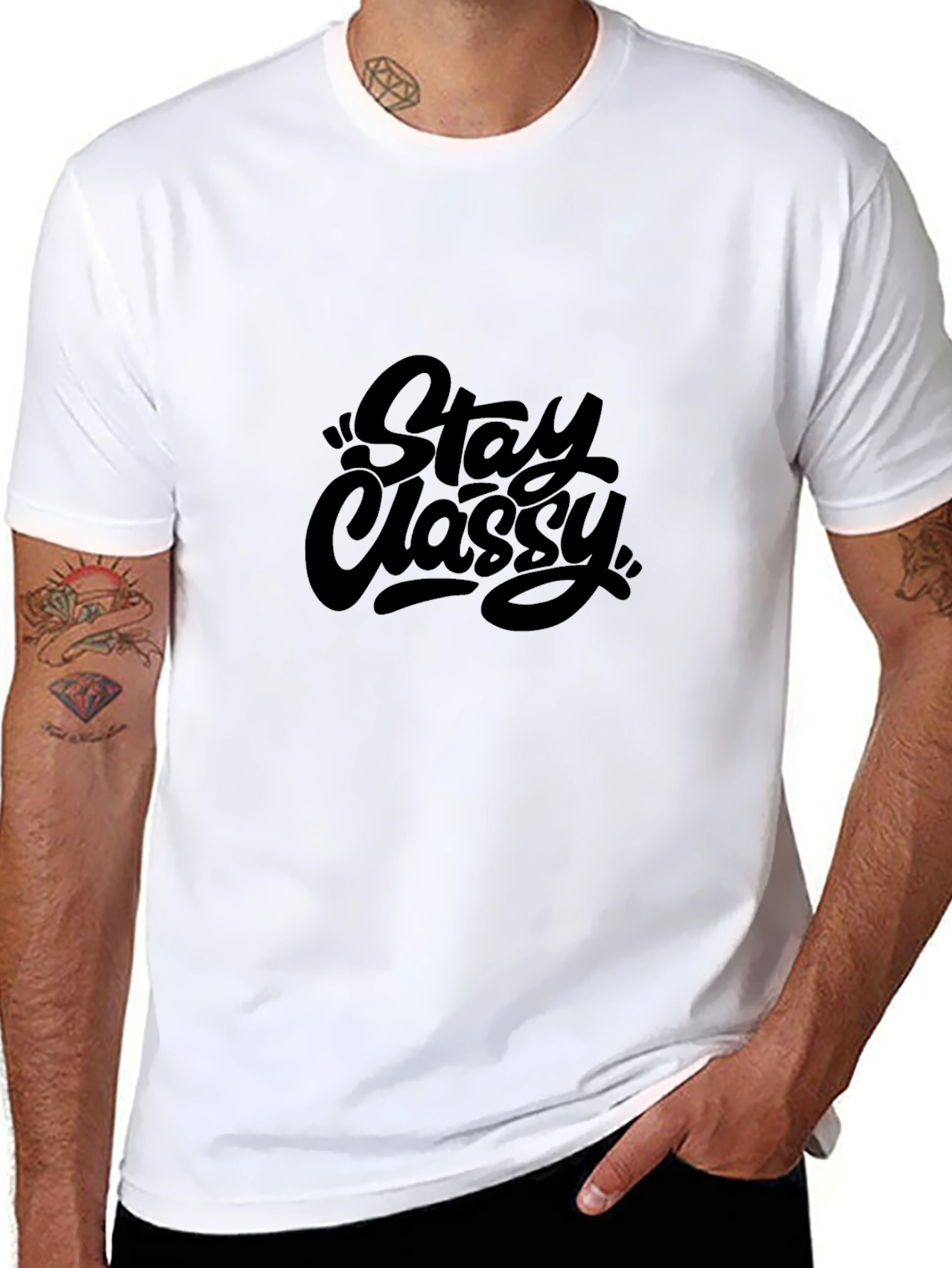 Stay Classy Black Graphic Tee - Stylish Comfort