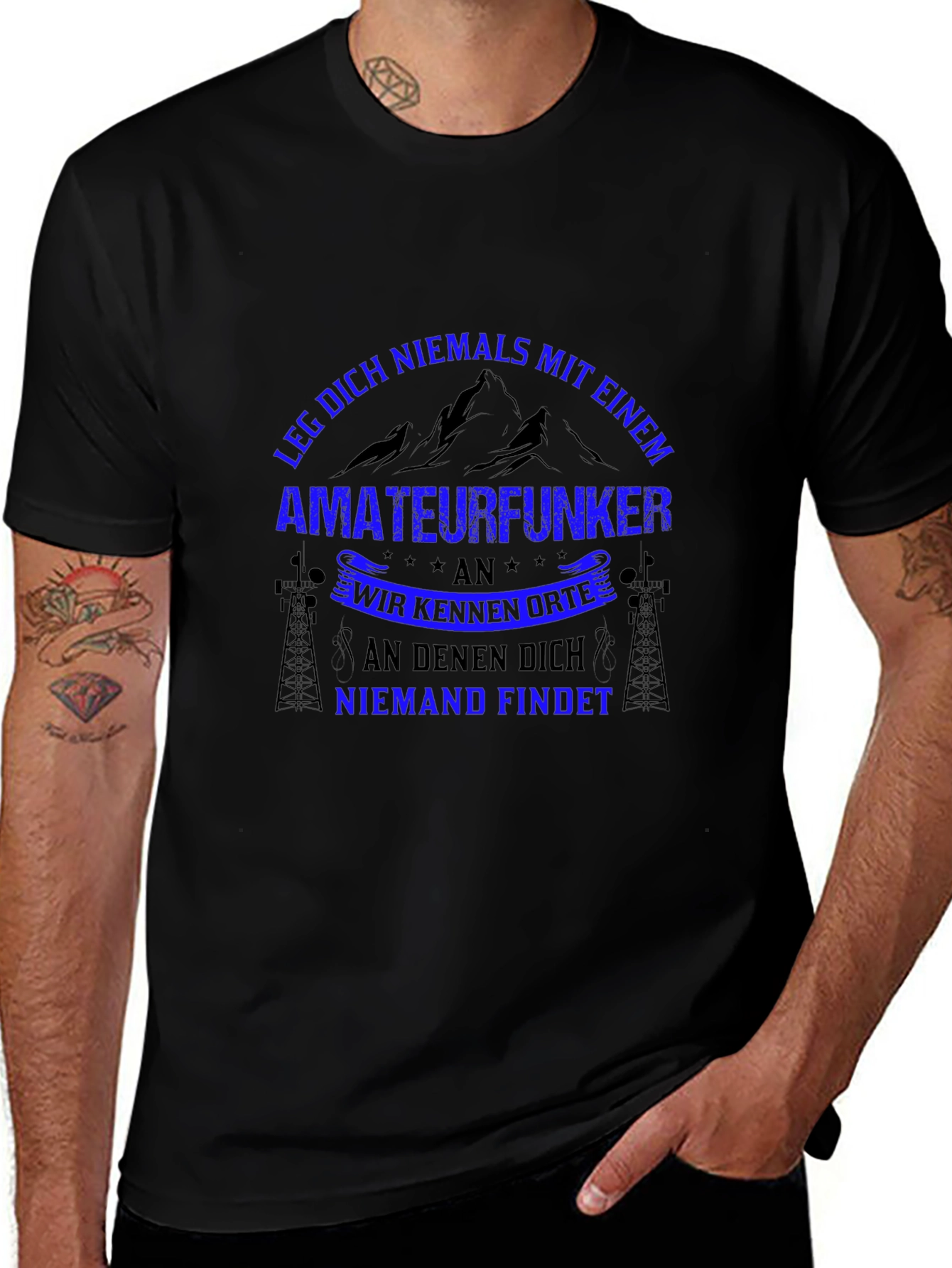 Amateurfunker T-Shirt: Leg Dich Niemals