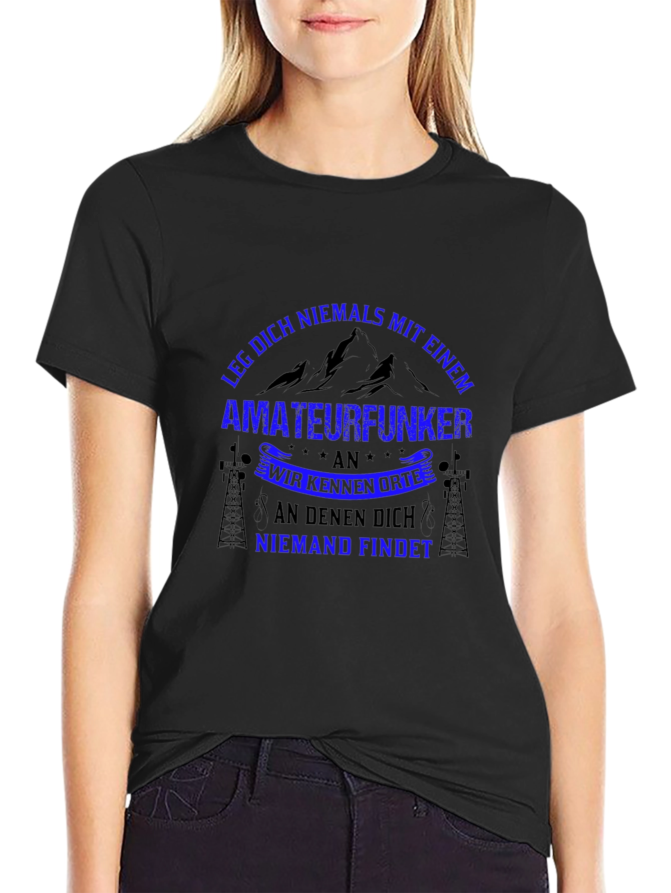 Amateurfunker T-Shirt: Leg Dich Niemals