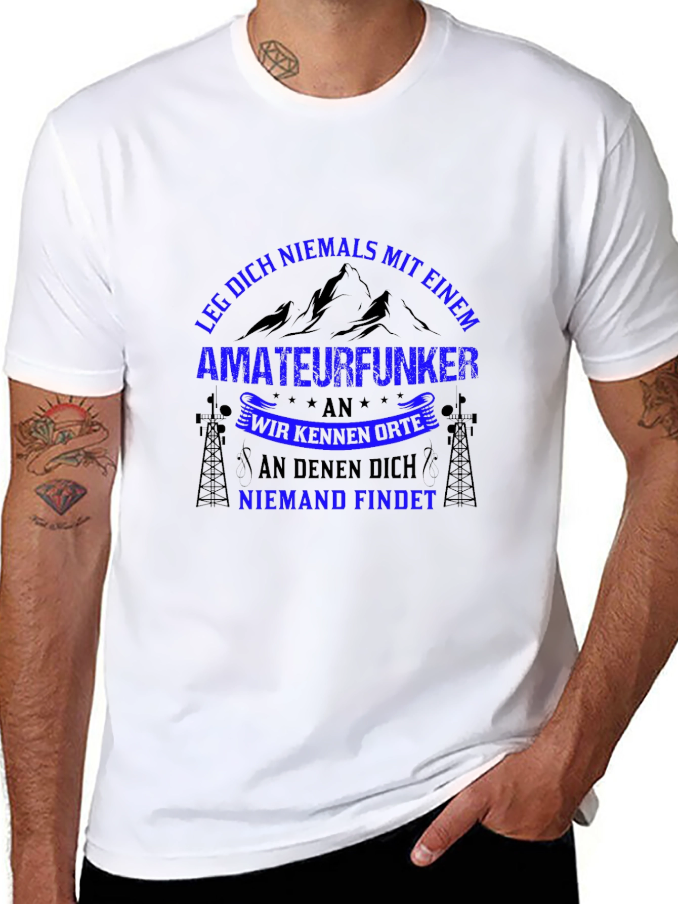 Amateurfunker T-Shirt: Leg Dich Niemals