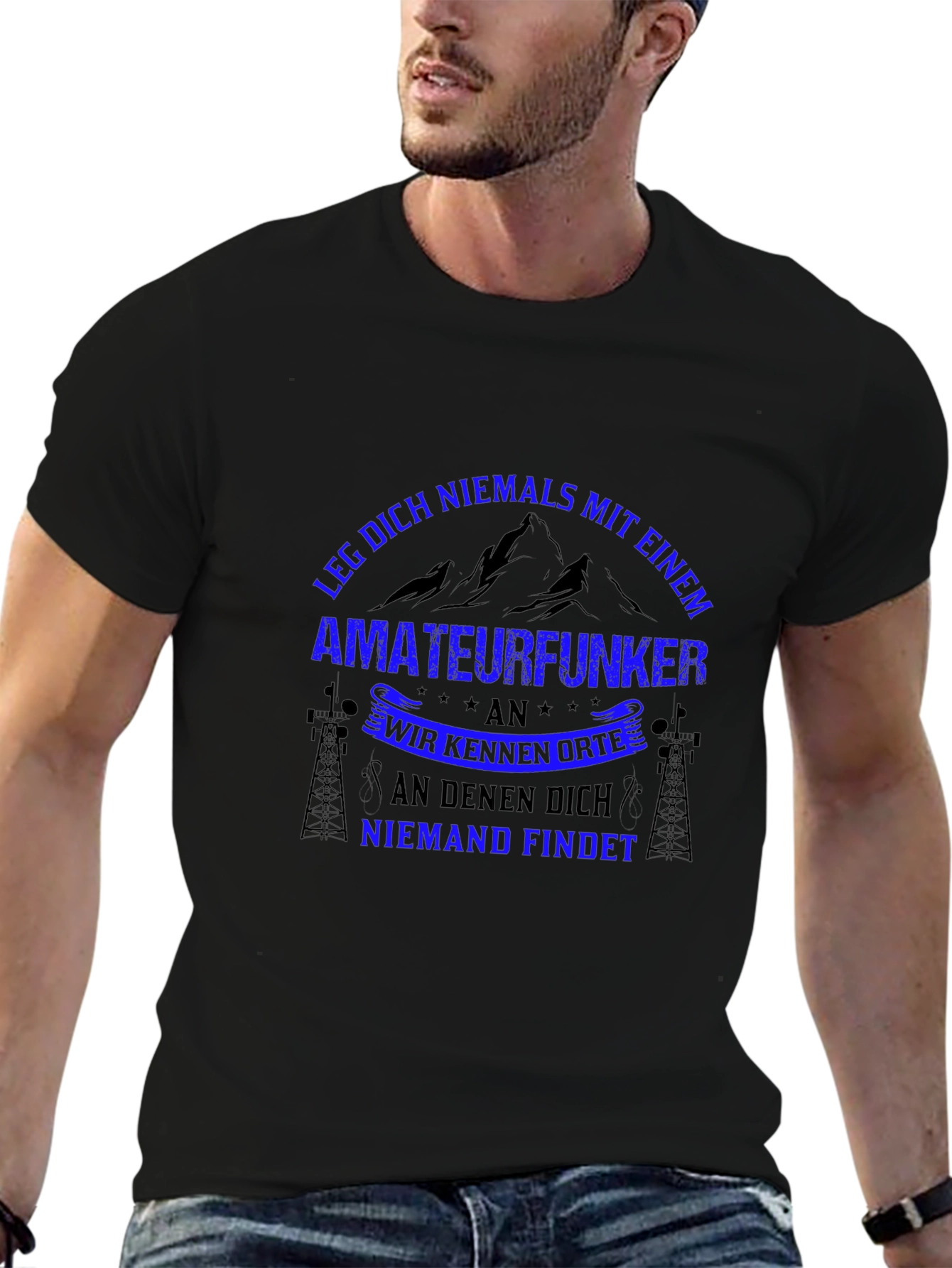Amateurfunker T-Shirt: Leg Dich Niemals