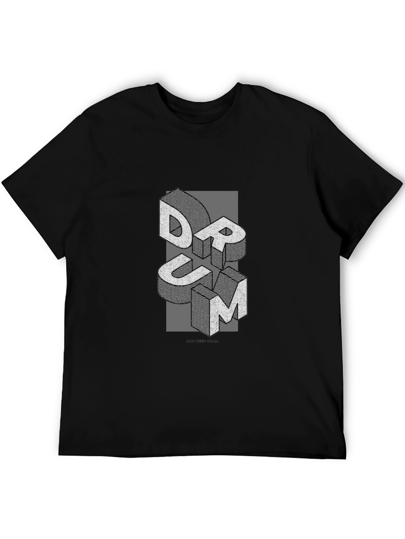 Abstract DRUM Graphic Tee - Mens Black T-Shirt