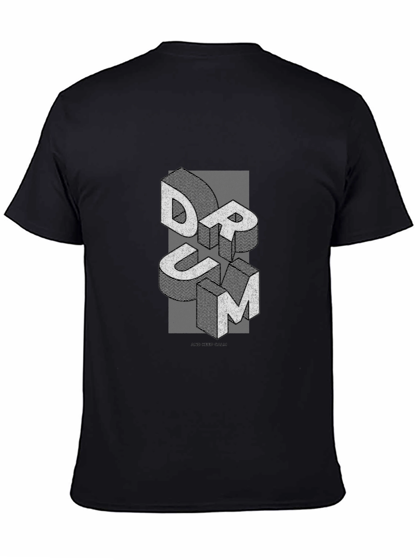 Abstract DRUM Graphic Tee - Mens Black T-Shirt
