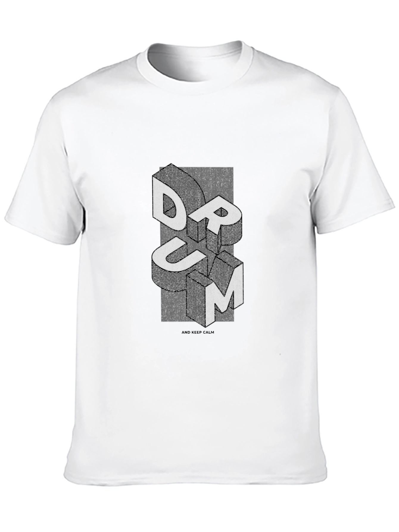 Abstract DRUM Graphic Tee - Mens Black T-Shirt