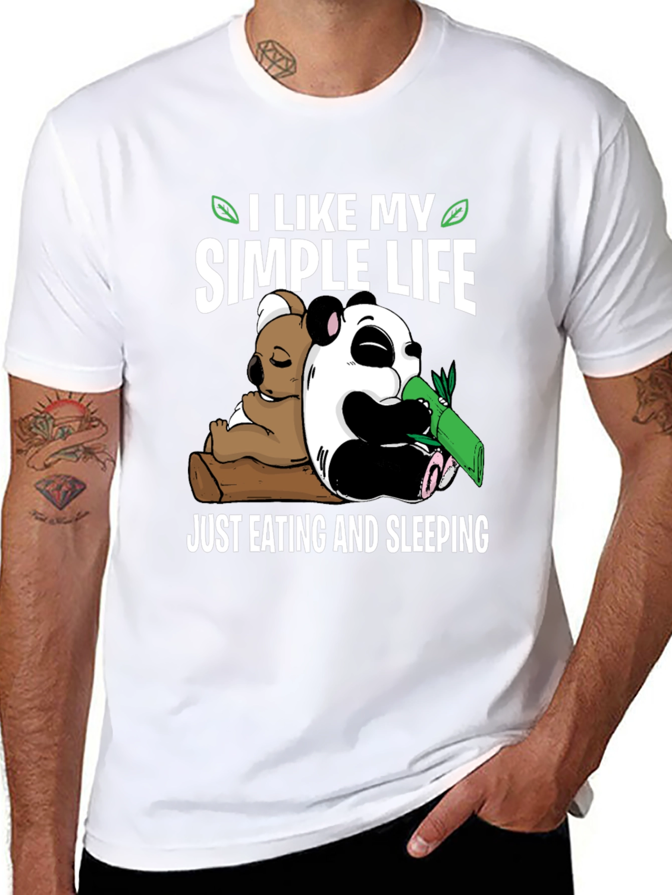 Simple Life Panda Koala Graphic Tee