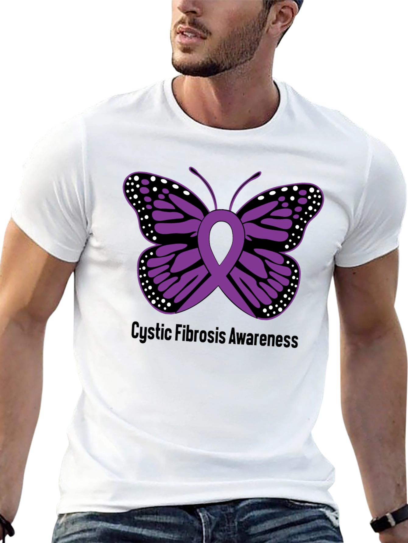 Cystic Fibrosis Awareness Butterfly Ribbon T-Shirt