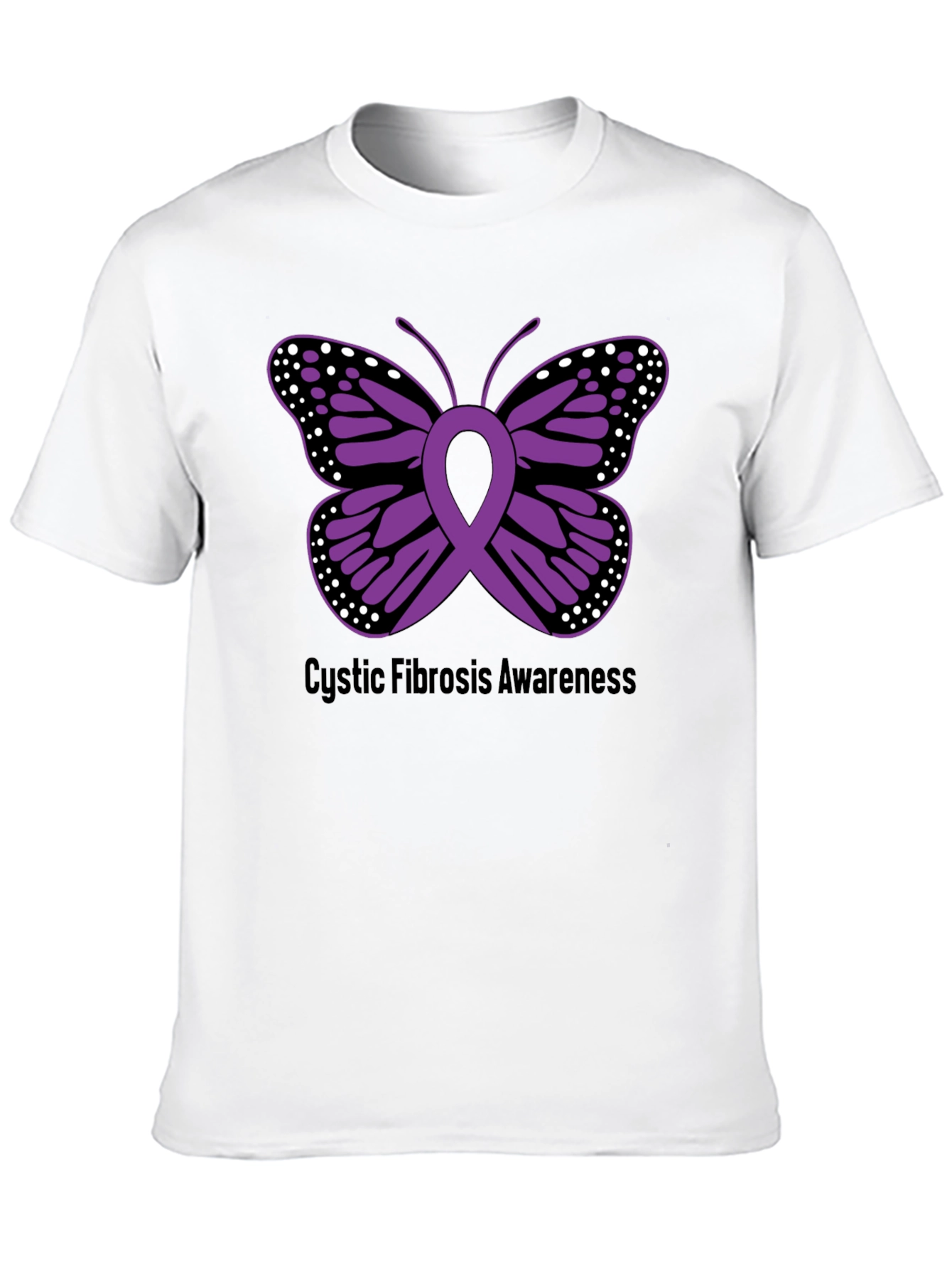 Cystic Fibrosis Awareness Butterfly Ribbon T-Shirt