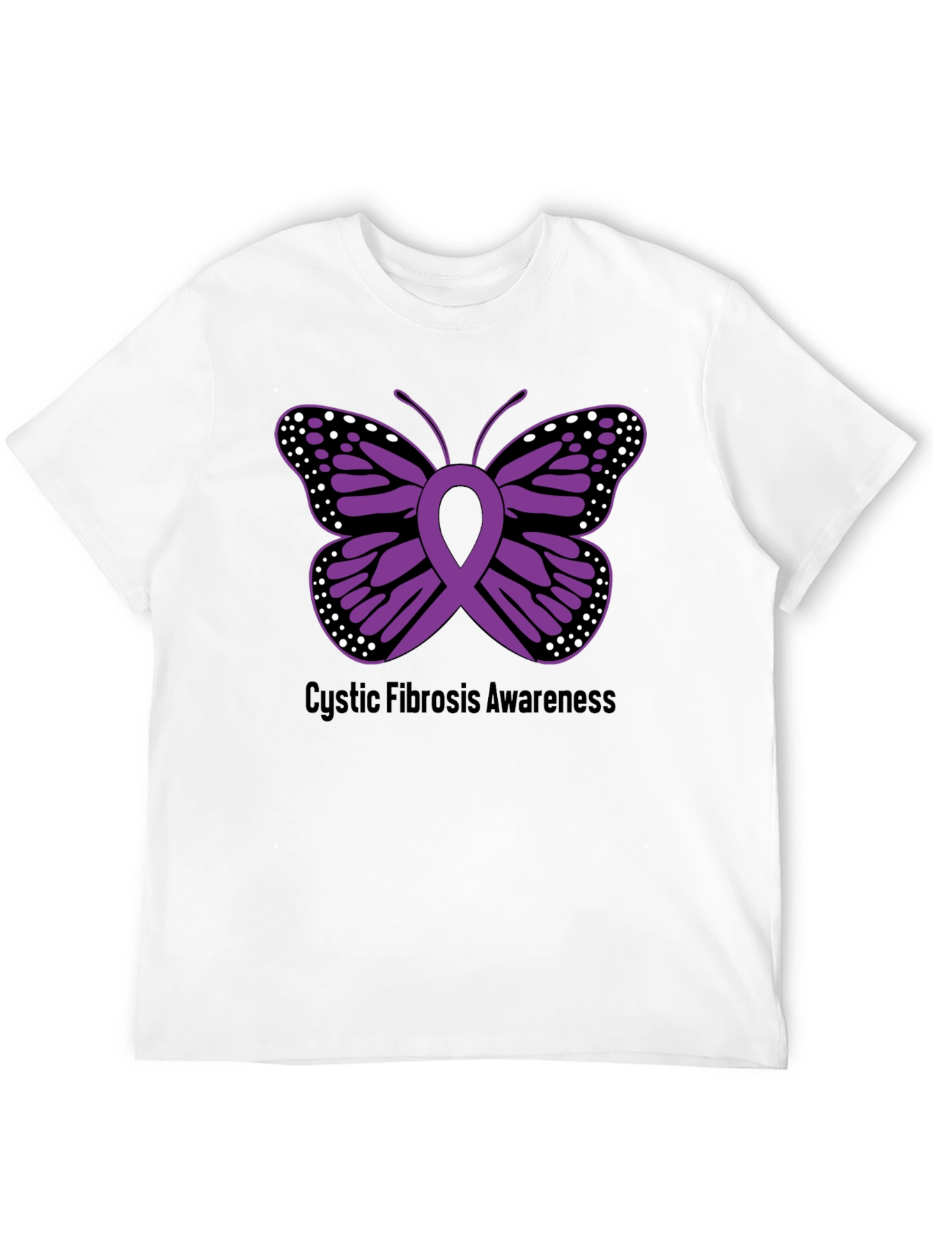 Cystic Fibrosis Awareness Butterfly Ribbon T-Shirt