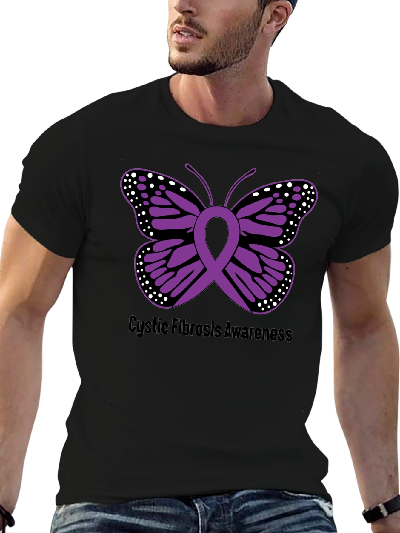 Cystic Fibrosis Awareness Butterfly Ribbon T-Shirt