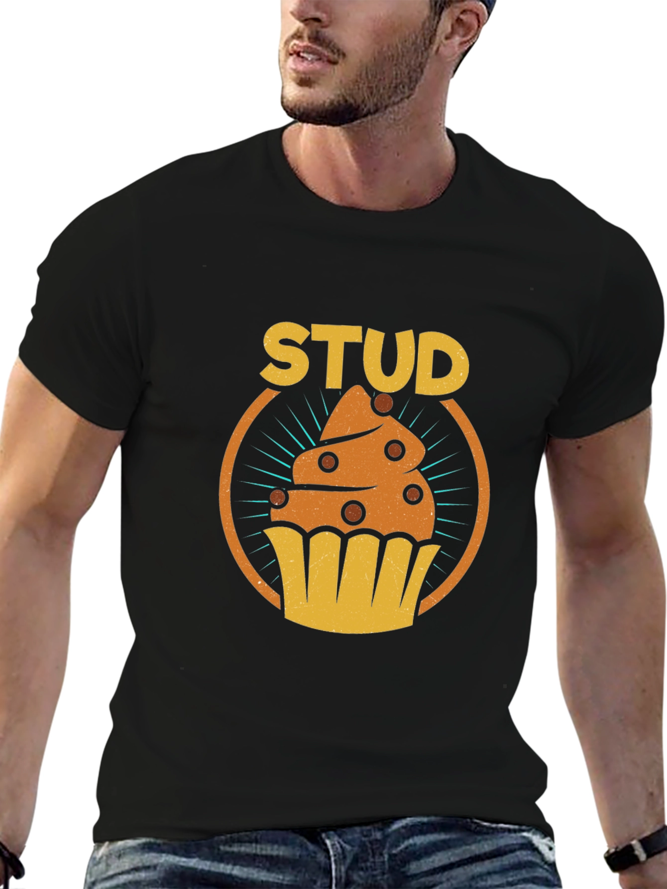 Stud Muffin Graphic Tee - Novelty Mens T-Shirt