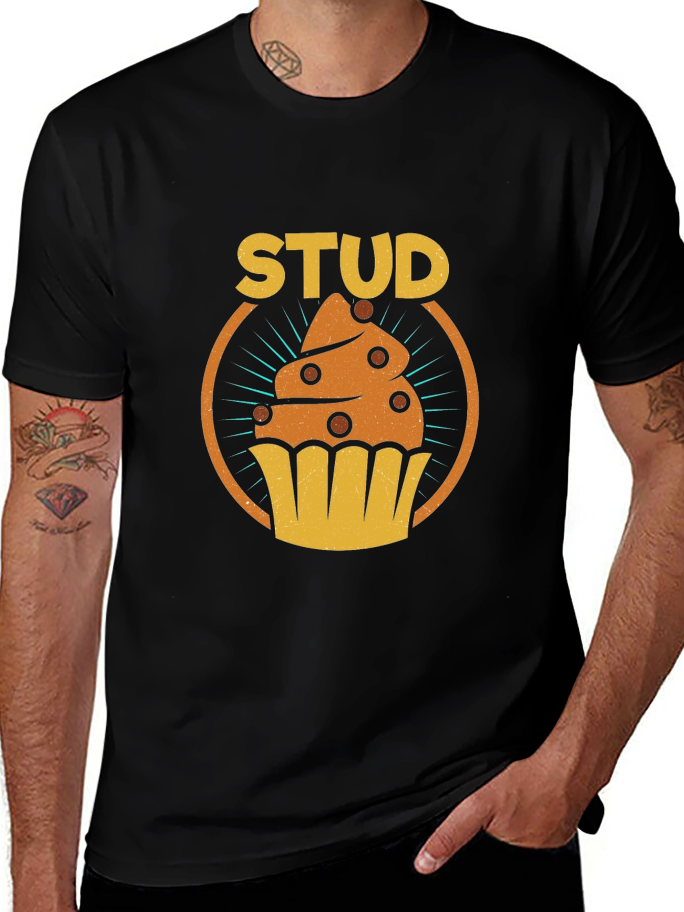 Stud Muffin Graphic Tee - Novelty Mens T-Shirt
