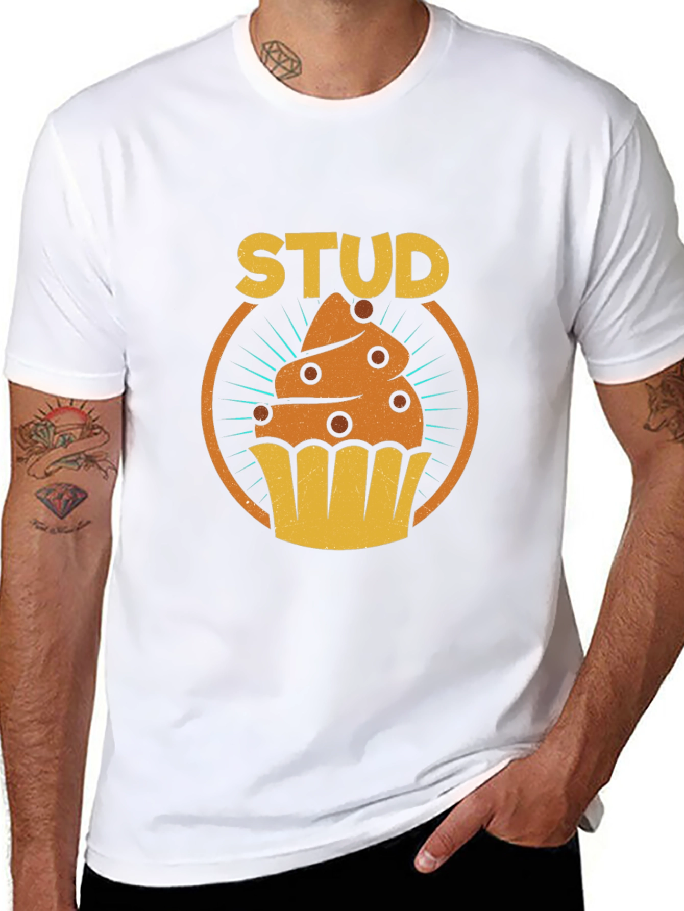 Stud Muffin Graphic Tee - Novelty Mens T-Shirt