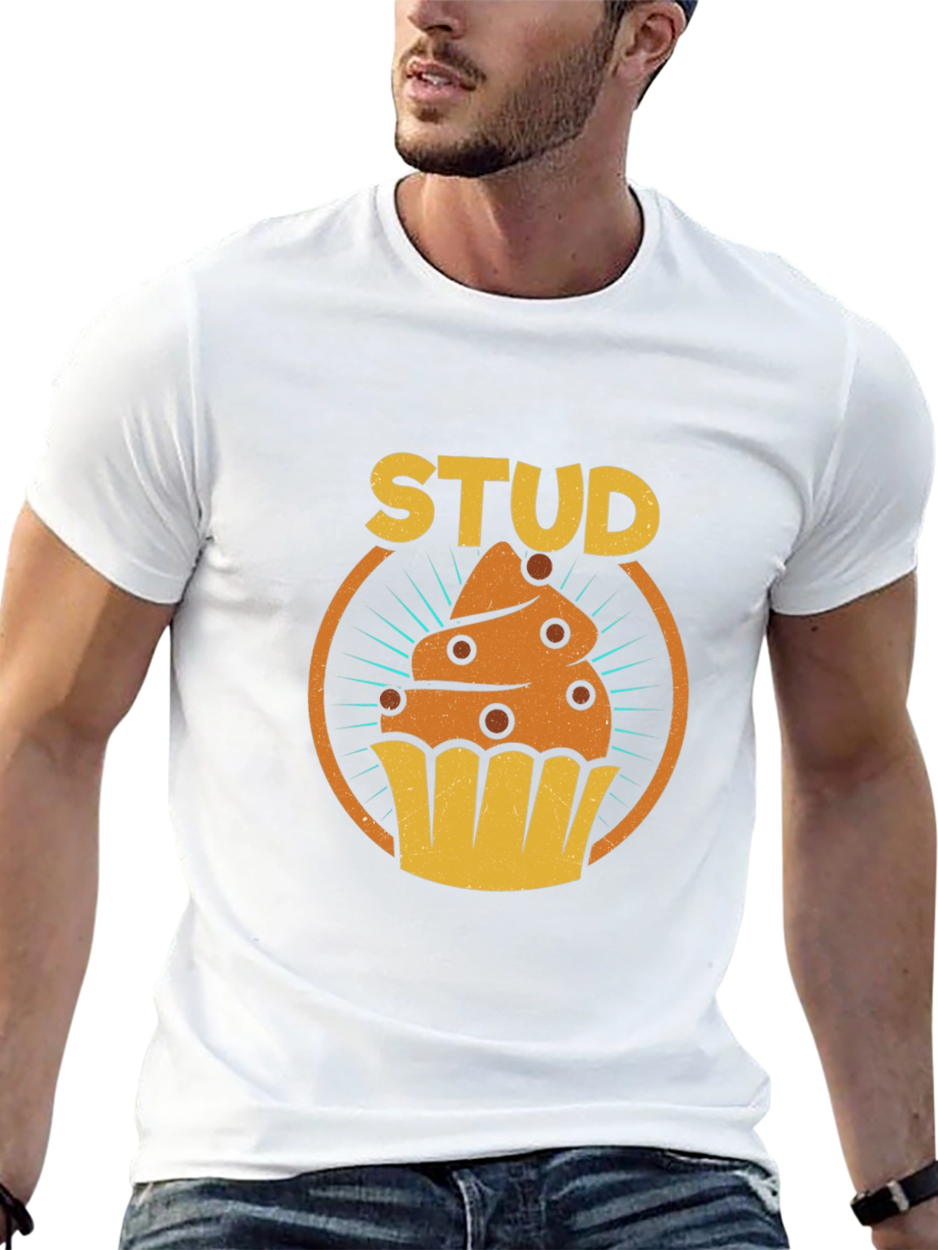 Stud Muffin Graphic Tee - Novelty Mens T-Shirt