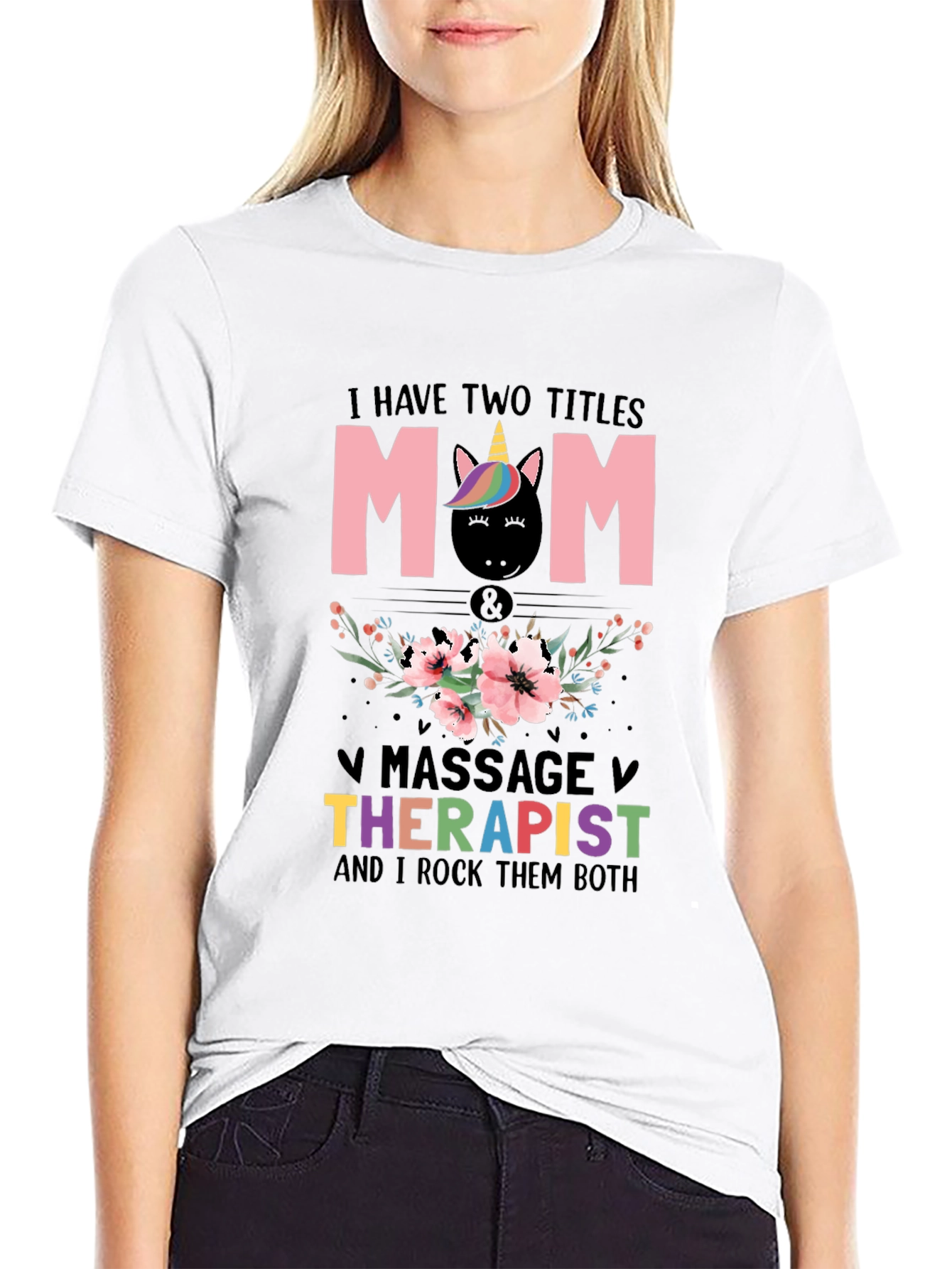 Mom Massage Therapist Unicorn T-Shirt