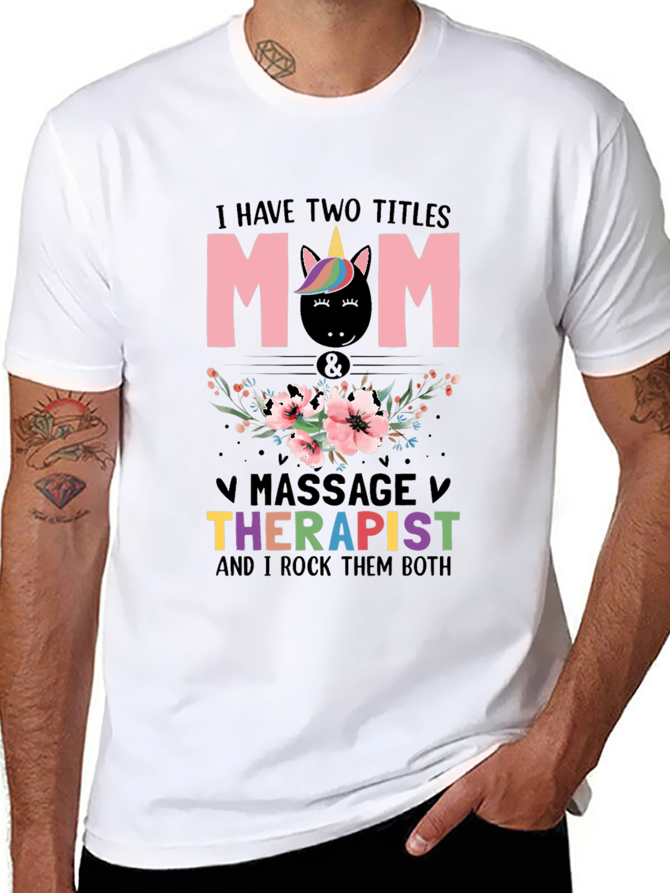 Mom Massage Therapist Unicorn T-Shirt