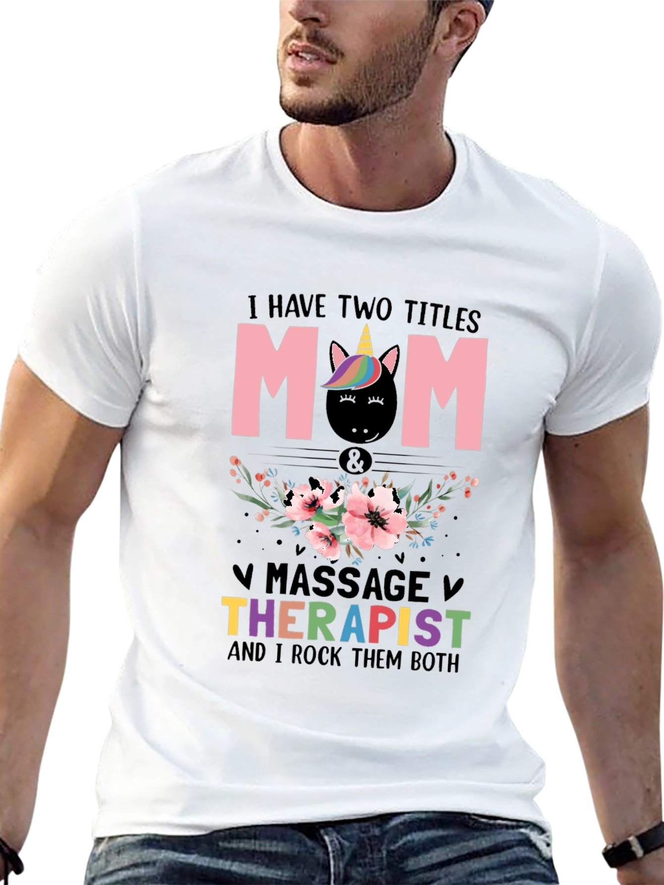 Mom Massage Therapist Unicorn T-Shirt