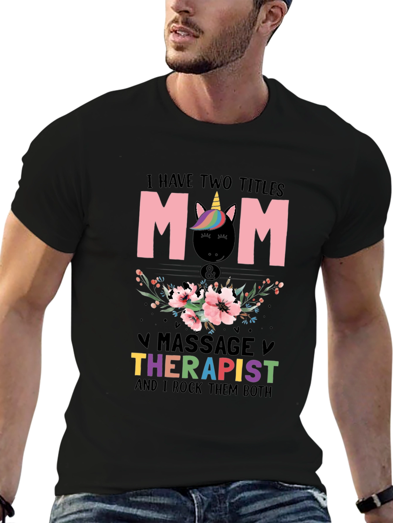 Mom Massage Therapist Unicorn T-Shirt