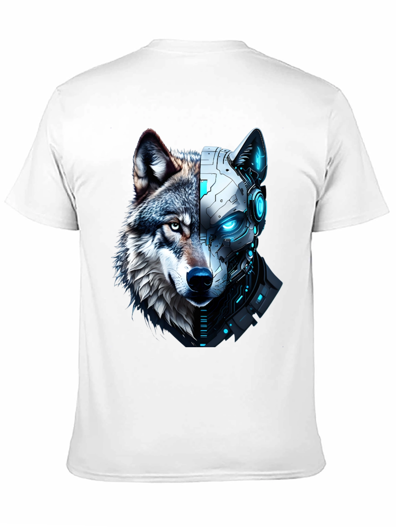 Cyber Wolf Graphic Tee - Mens Black T-Shirt