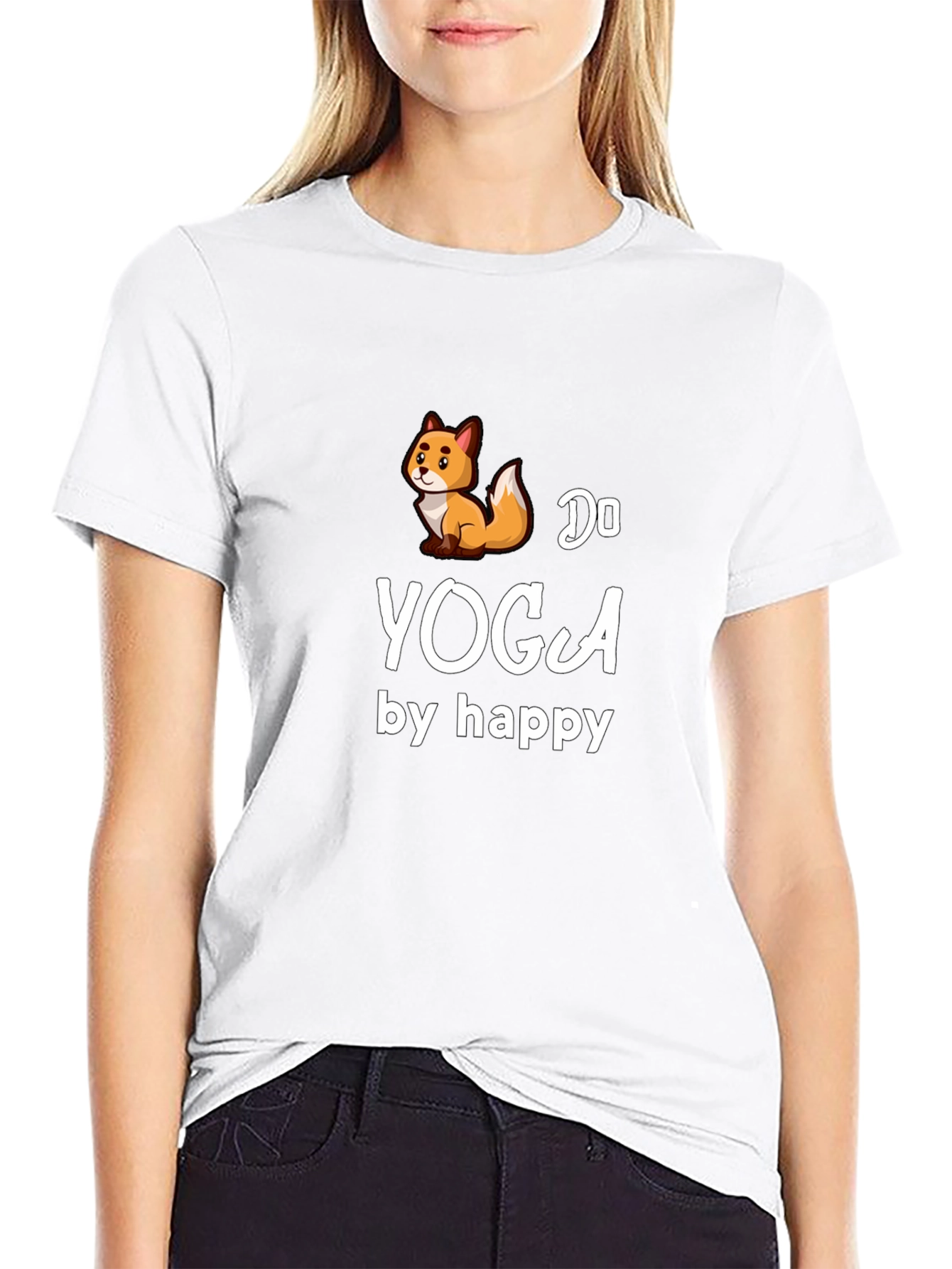 Do Yoga by Happy Fox Black T-Shirt